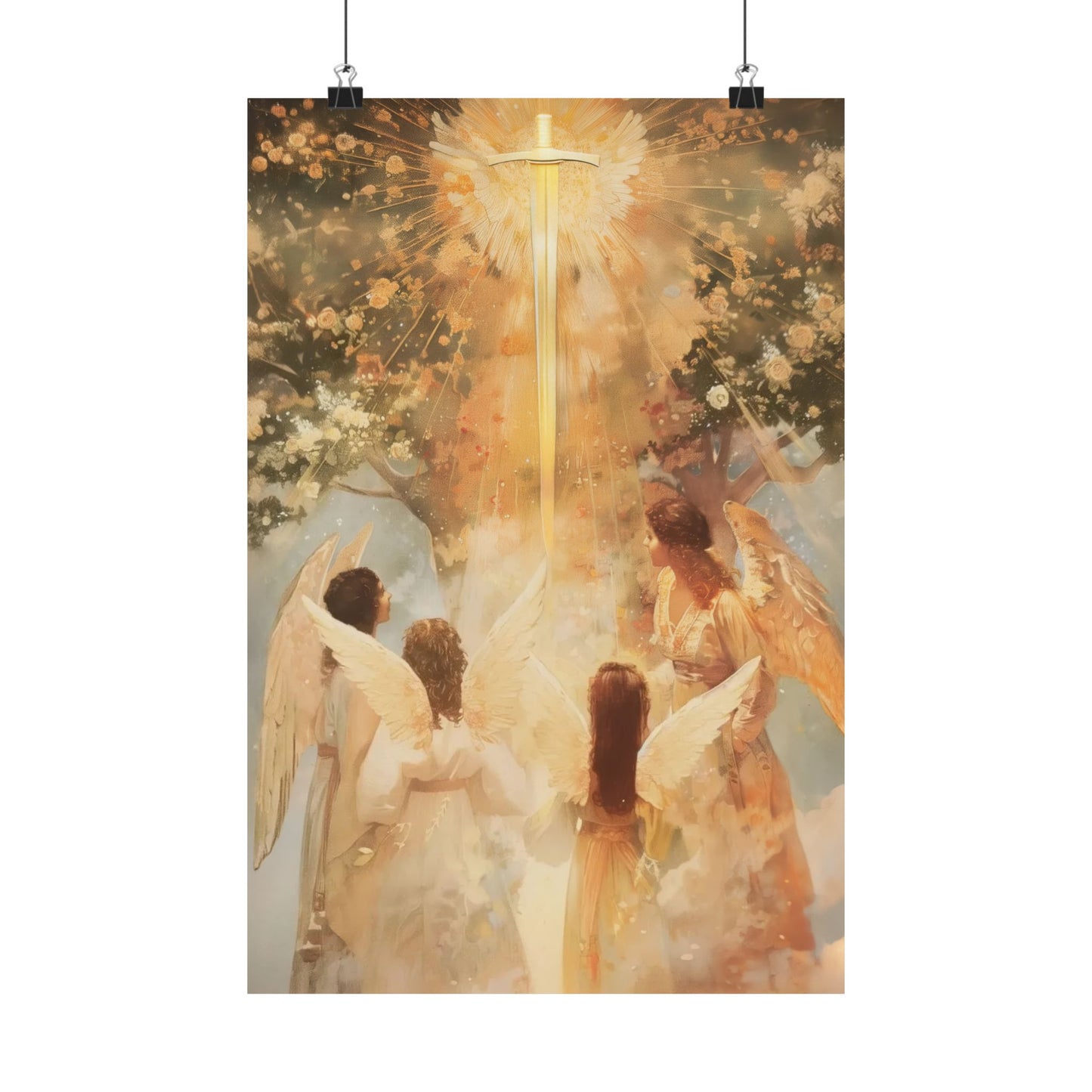 The Watchers of the First Dawn - Guardians of Eden - Sanctified Souls Print - Multiple Sizes - Premium Matte Vertical Posters