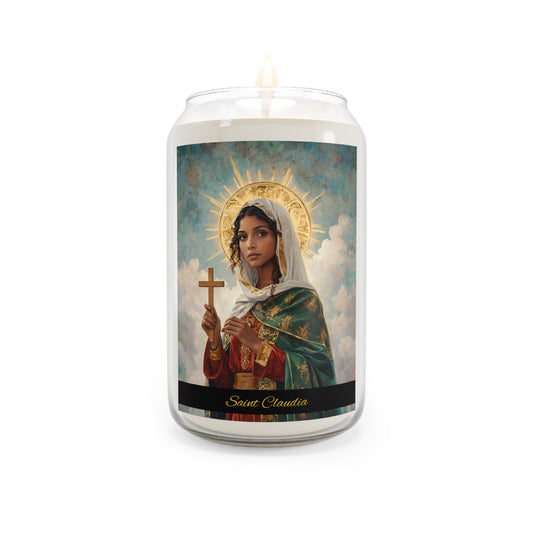 Saint Claudia - Scented Prayer Candle, 13.75oz -  Candle - Catholic Art - prayer room Scented Candle - Catholic Saint Art - Fine Art