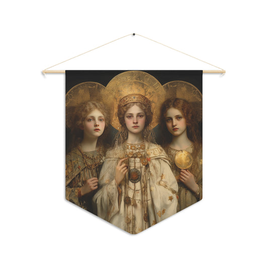 Saints Faith, Charity and Hope Wall Banner / Wall Hanging - Unique Religious Art for your home - Prayer room - Catholic Home Art - 18" x 21"