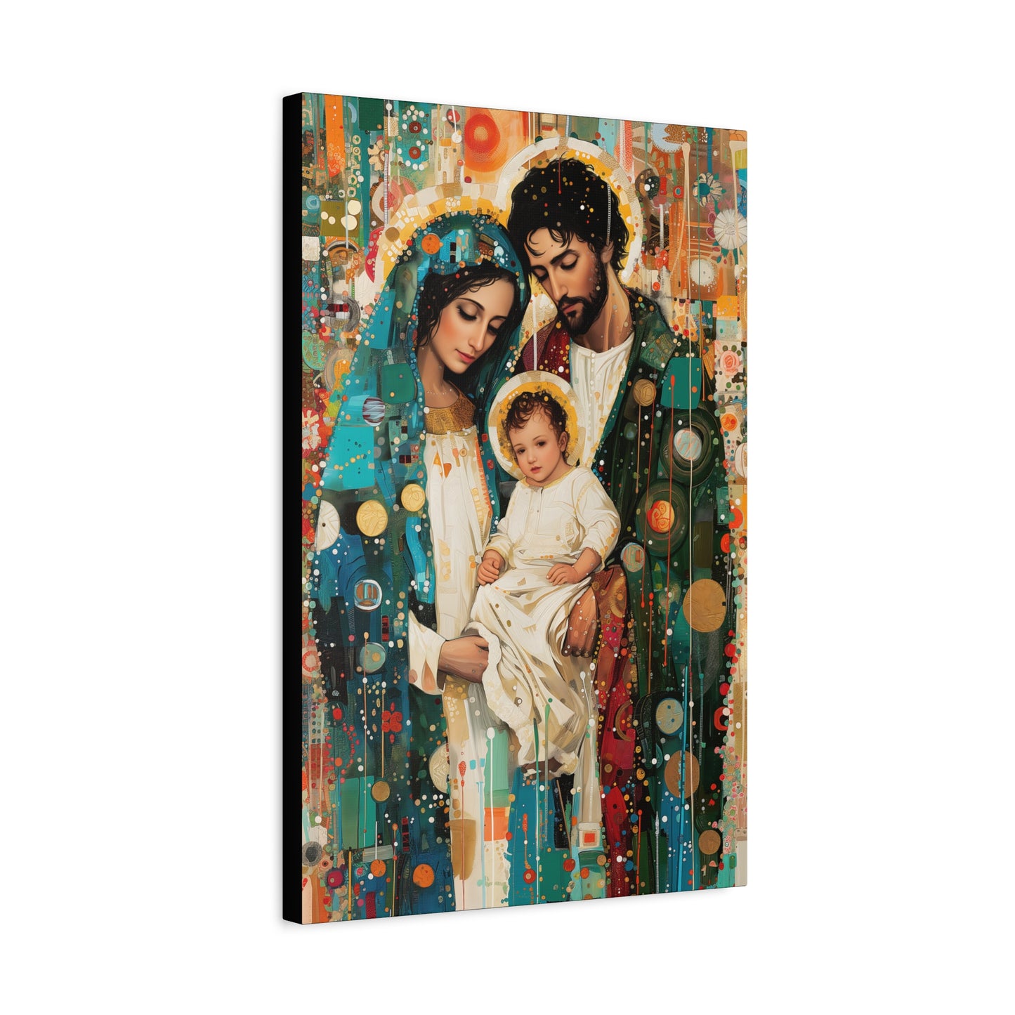 Eternal Light - Mary, Joseph, and the Christ Child - Museum Wrapped Canvas - Sanctified Souls Print - Religious Art - Holy Family Art