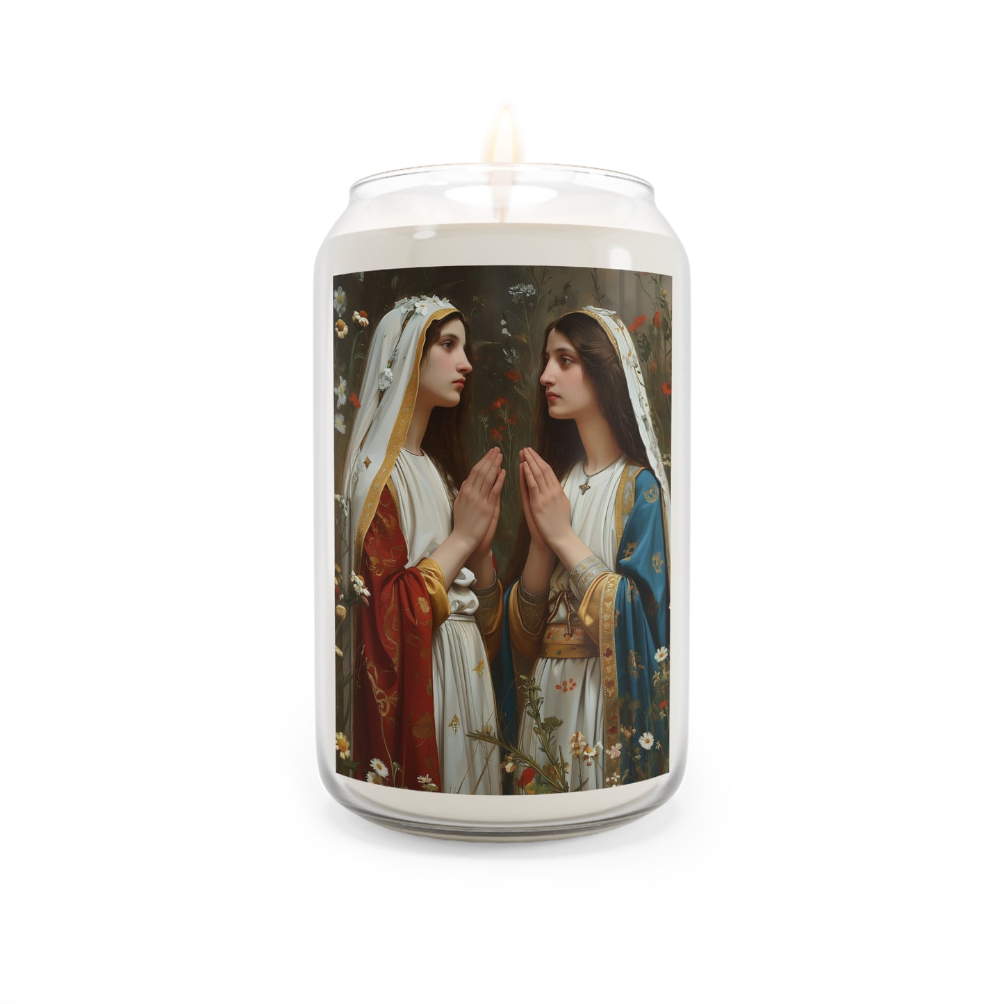 Saints Emiliana and Trasilla - Scented Prayer Candle, 13.75oz - Tall Size - Religious Prayer Candle - Catholic Art