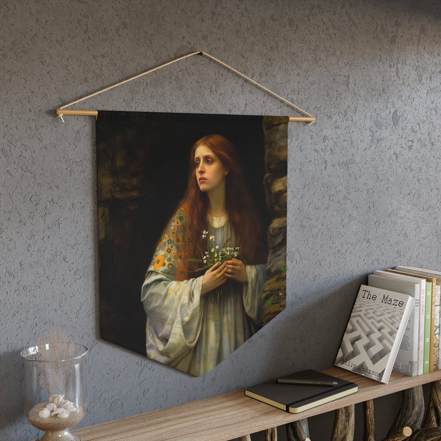 Saint Mary Magdalene : Witness to Resurrection Wall Banner / Wall Hanging - Prayer room art - Catholic Home -  18" x 21"