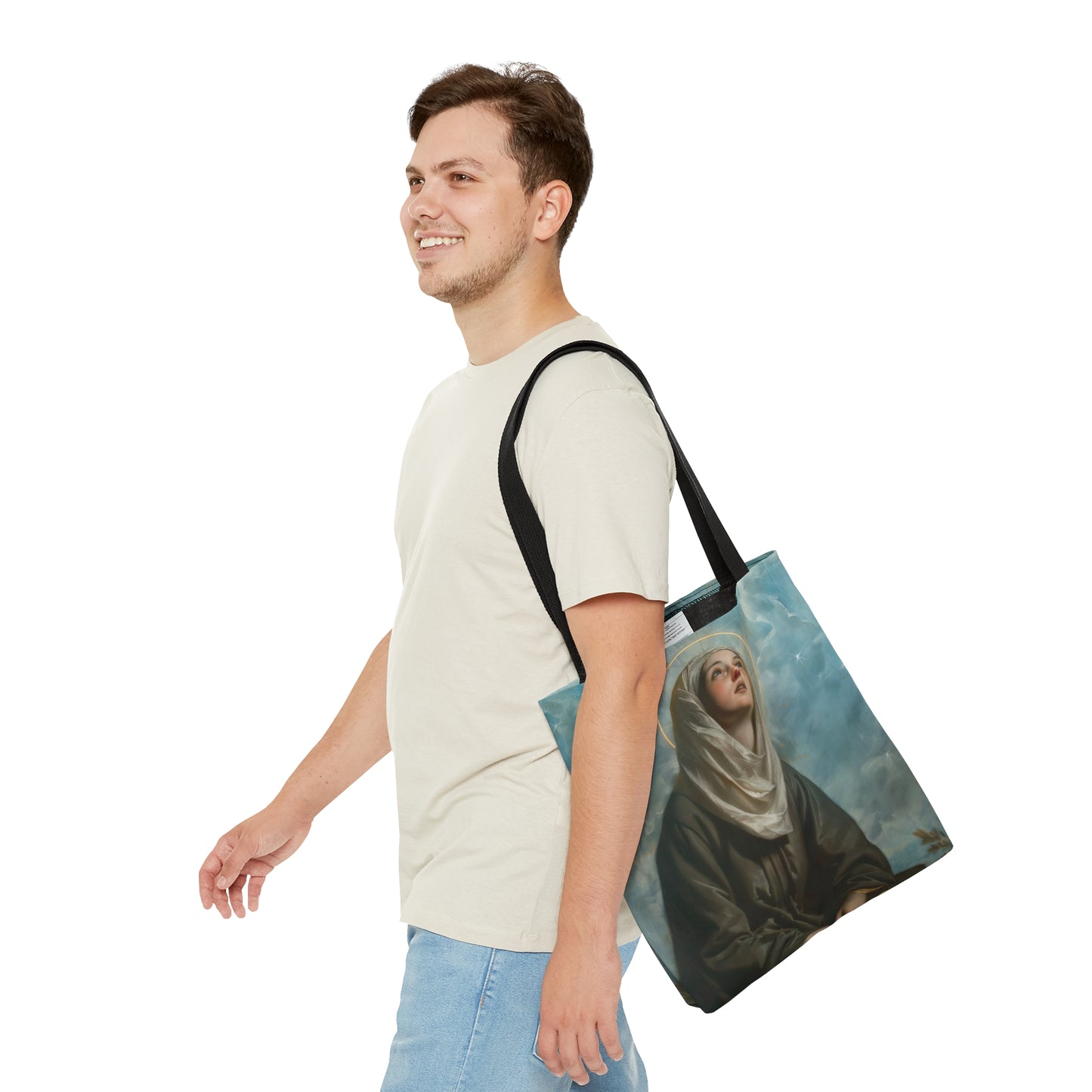 Saint Margaret of Cortona Tote Bag - Purse - Three sizes - Faith Art Bag - Catholic faith inspired carry-all purse - Double Sided