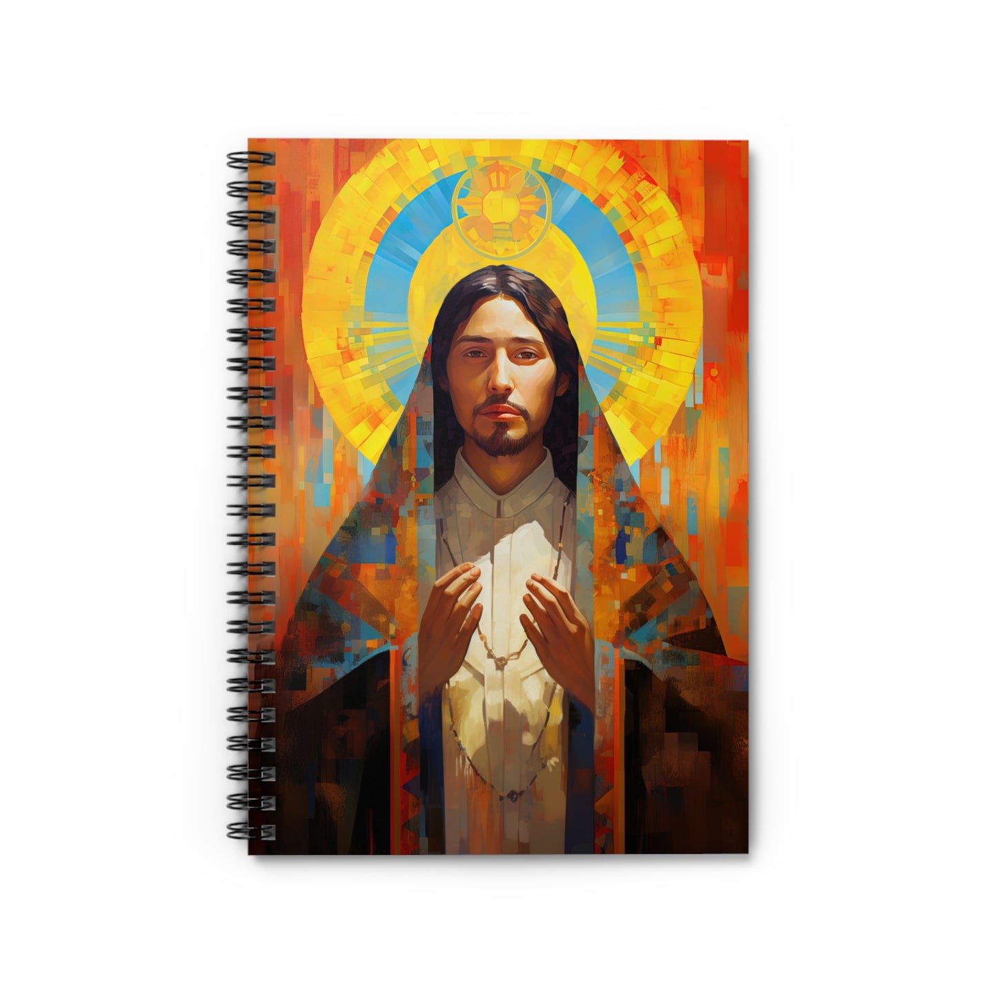 Saint Juan Diego Journal - Sanctified Souls Art - Religious Based Notebook - Spiral Notebook - Ruled Line