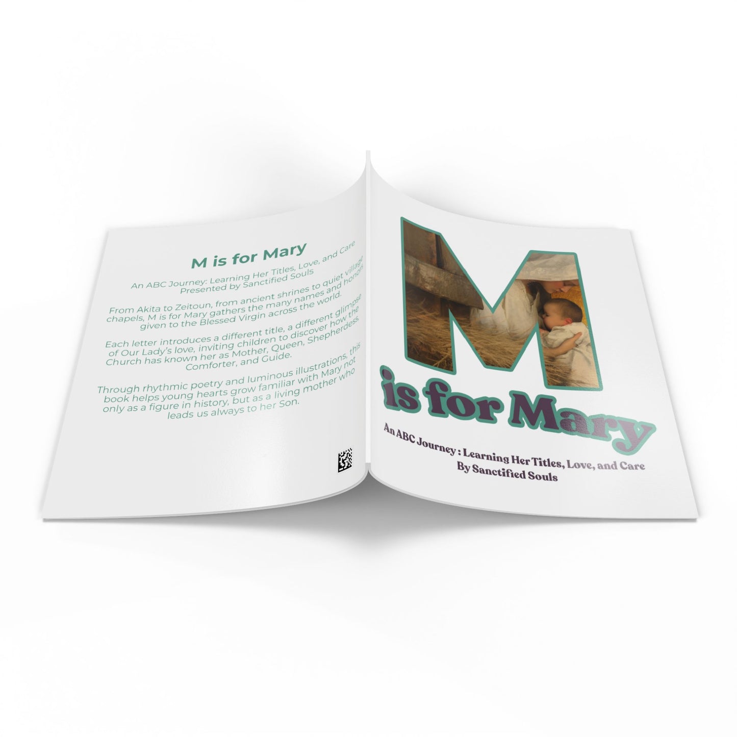M is for Mary  (Softcover) - An ABC Journey : Learning Her Titles, Love, and Care | Marian Alphabet Children's Book | Our Lady Alphabet Book