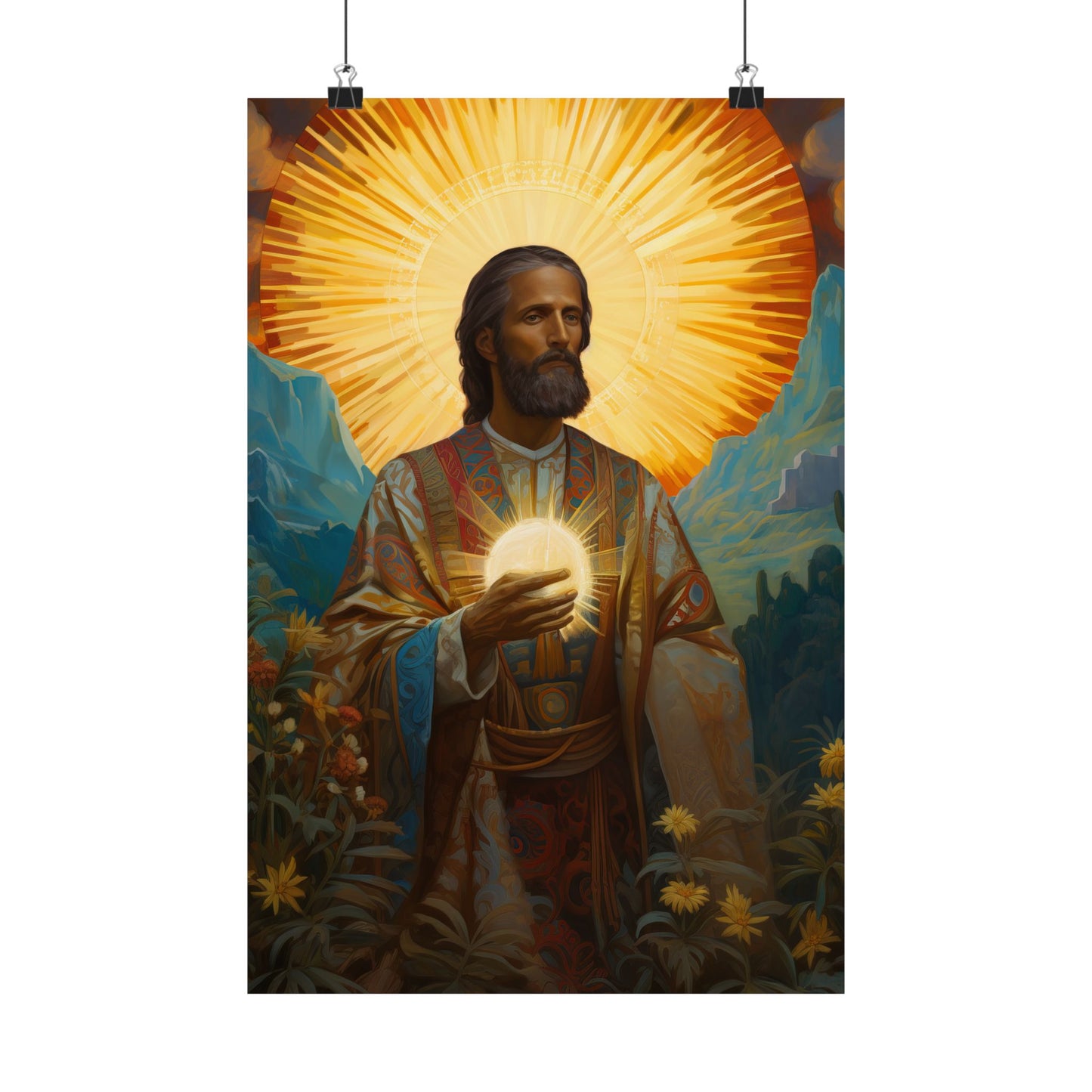 Saint Benignus of Dijon - Sanctified Souls Print - Multiple Sizes - Premium Matte Vertical Posters