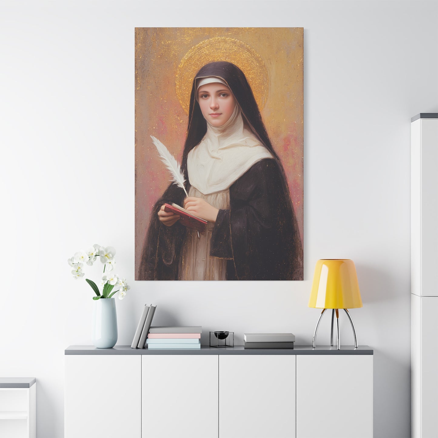 Saint Mechtildis / Mechtide of Hefta / Mechthild of Hackeborn - Gallery Wrapped Canvas - Print - Religious Art for your Home - Catholic Art