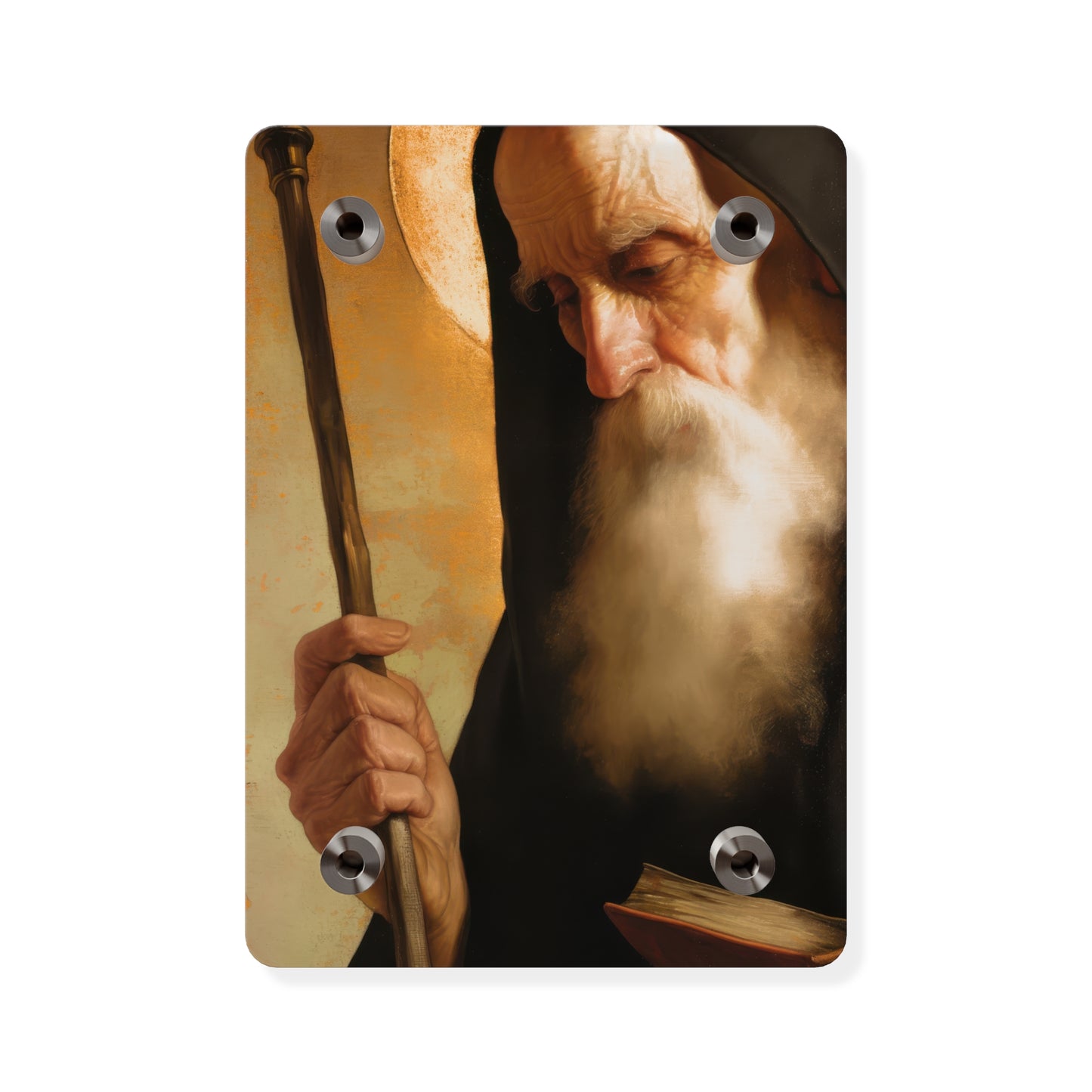 Saint Benedict Wall Art Panel - Ready to Hang Acrylic Print - Catholic Saint Art - Patron Saint Print - No Frame needed