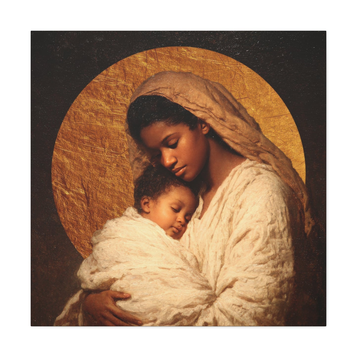 Our Lady of the Manger - Mother Mary and the Christ Child - Gallery Wrapped Canvas - Print - Religious Art for your Home - Catholic