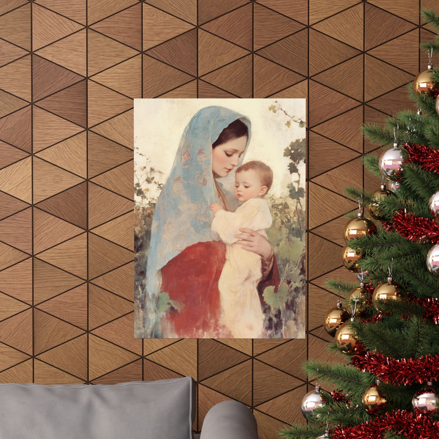Our Lady of the Grapes / Out Lady of the Harvest - Sanctified Souls Print - Multiple Sizes - Premium Matte Vertical Posters - Mother Mary