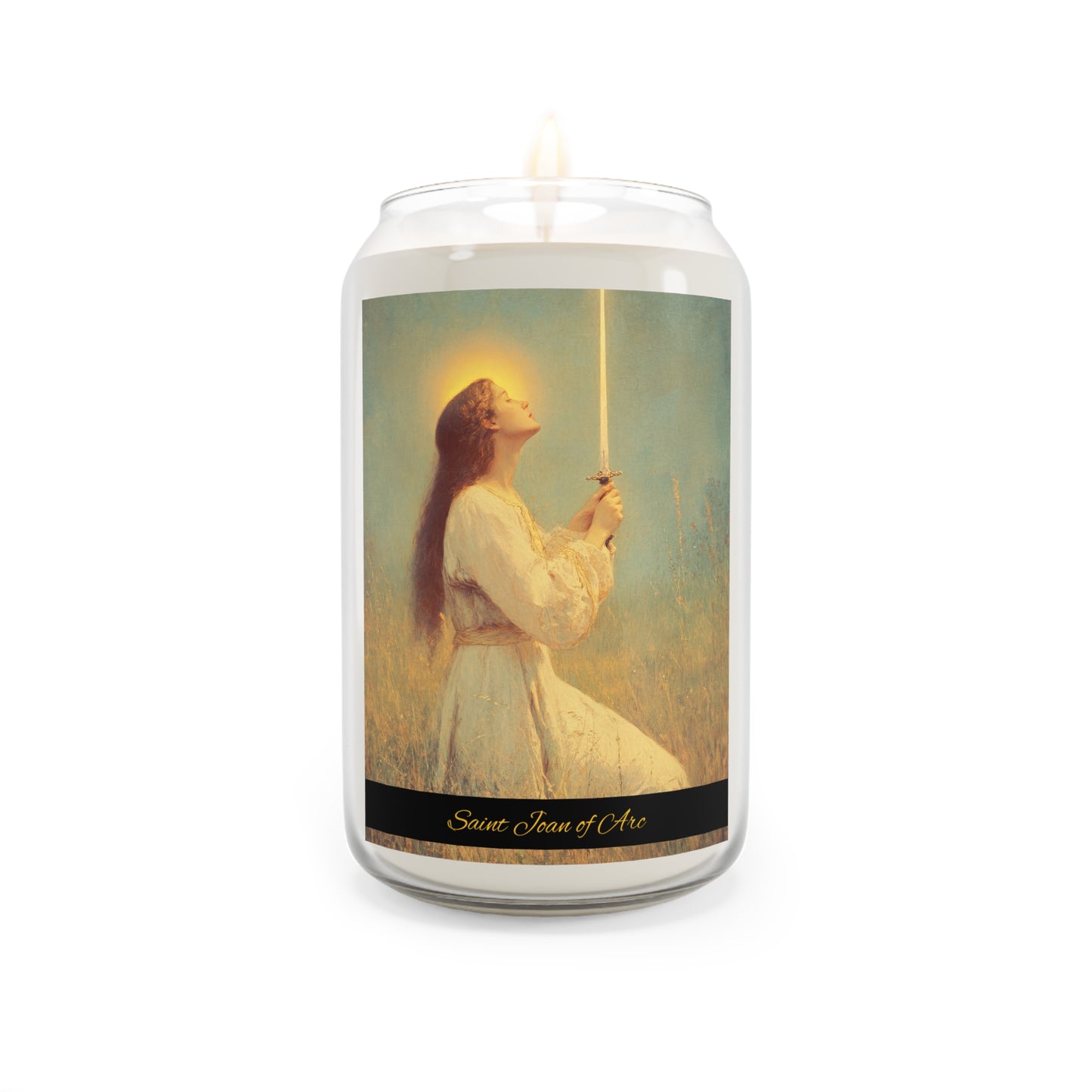 Saint Joan of Arc - Scented Prayer Candle, 13.75oz -  Candle - Catholic Art - prayer room Scented Candle - Religious Saint
