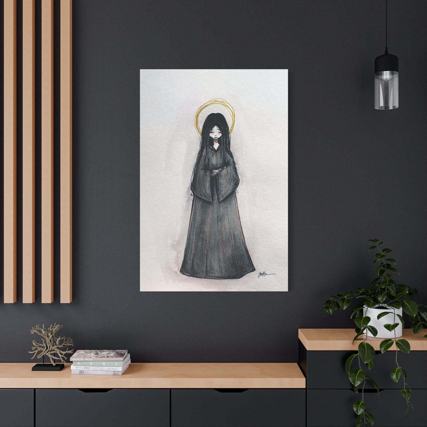 Blessed Mary Magdalen Kiota Hand-Drawn Catholic Canvas Print | Martyrs of Japan Sacred Art | Sanctified Solocosmo Religious Artwork