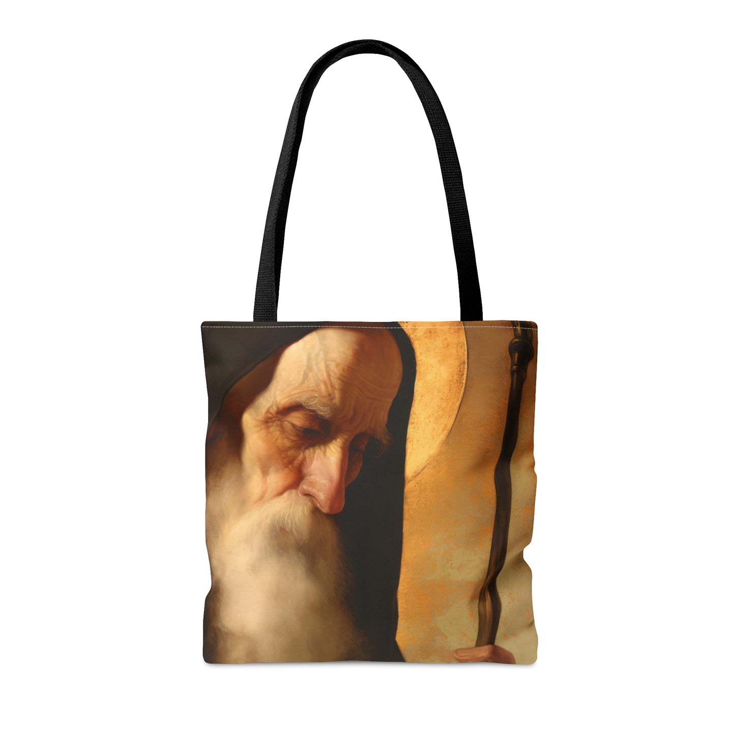 Saint Benedict  - Tote Bag - Large Medium Small Faith Art Bag - Bible Study Faith Purse - Double Sided