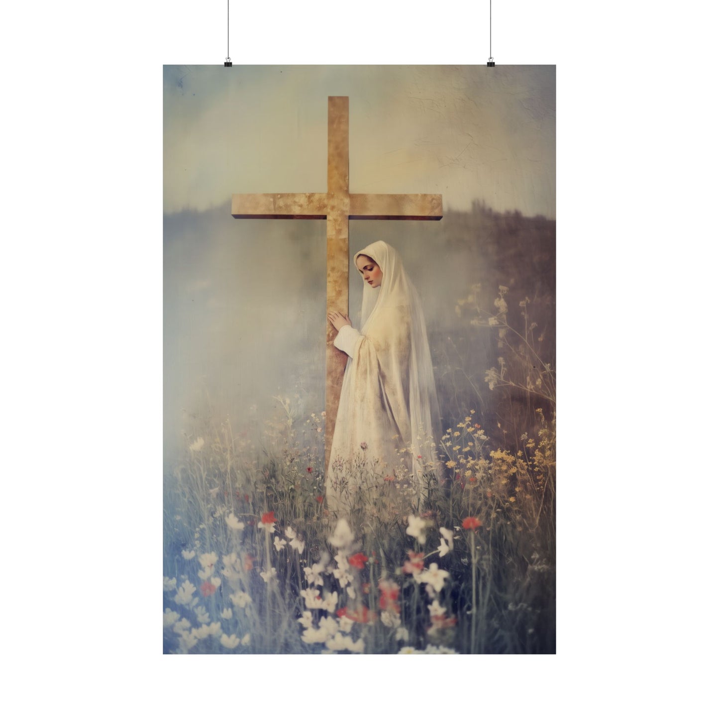 The Feast of the Exaltation of the Holy Cross - Sanctified Souls Print - Multiple Sizes - Premium Posters - Catholic Art - Christian Home