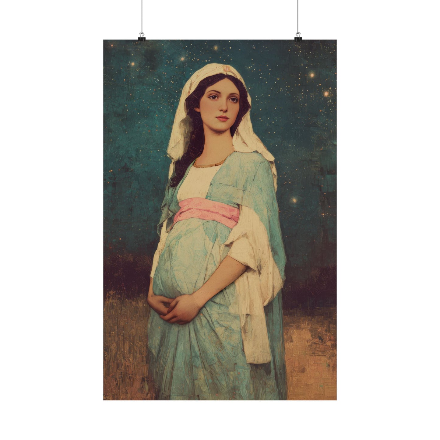 Our Lady of 'O' - Our Lady of Expectation - Mother Mary - Marian Art - Sanctified Souls Print - Multiple Sizes - Premium Vertical Posters