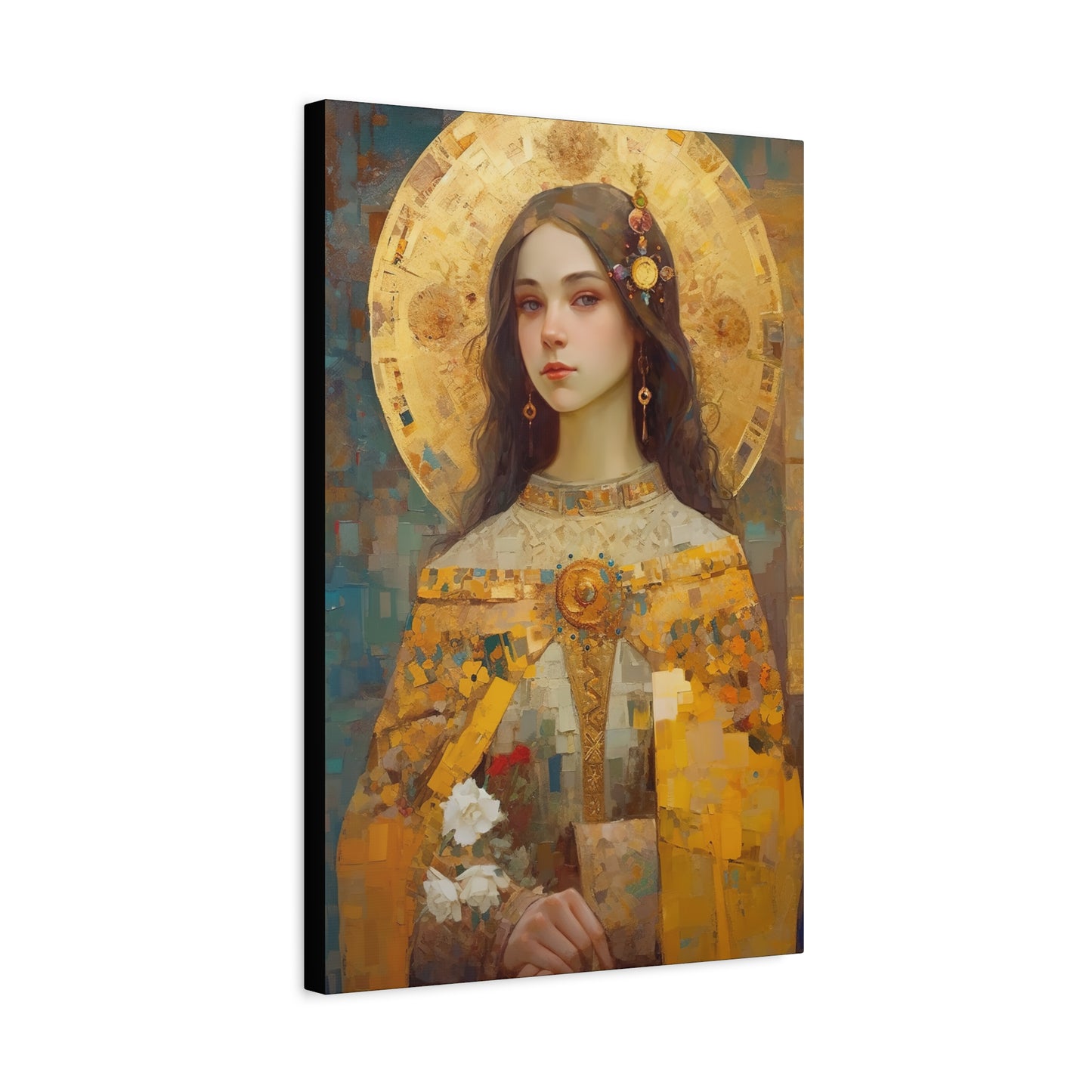 Saint Dymphna - Museum Wrapped Canvas - Sanctified Souls Print - Religious Art for your Home