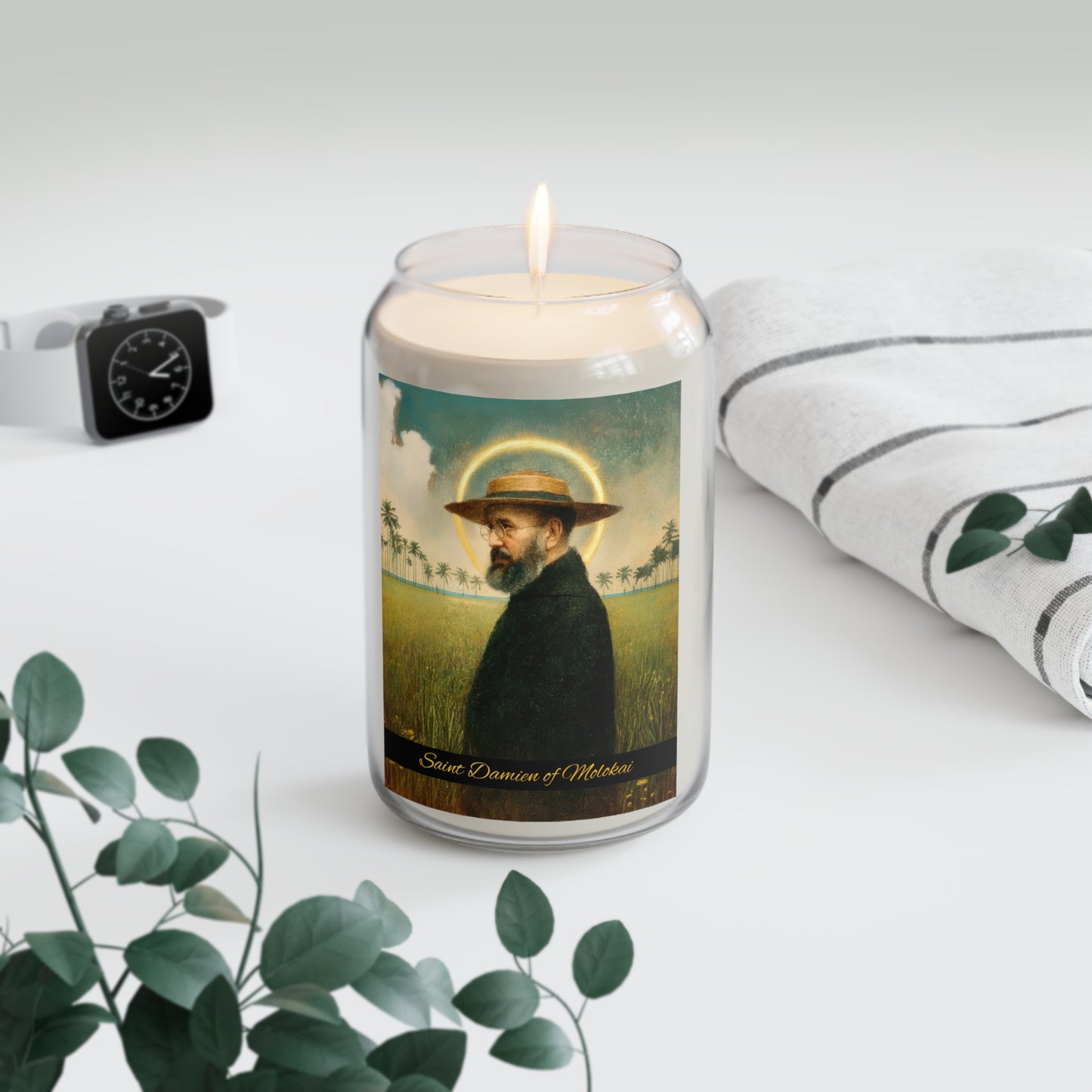 Saint Damien of Molokai - Scented Prayer Candle, 13.75oz - Tall Size - Religious Prayer Candle - Catholic Art