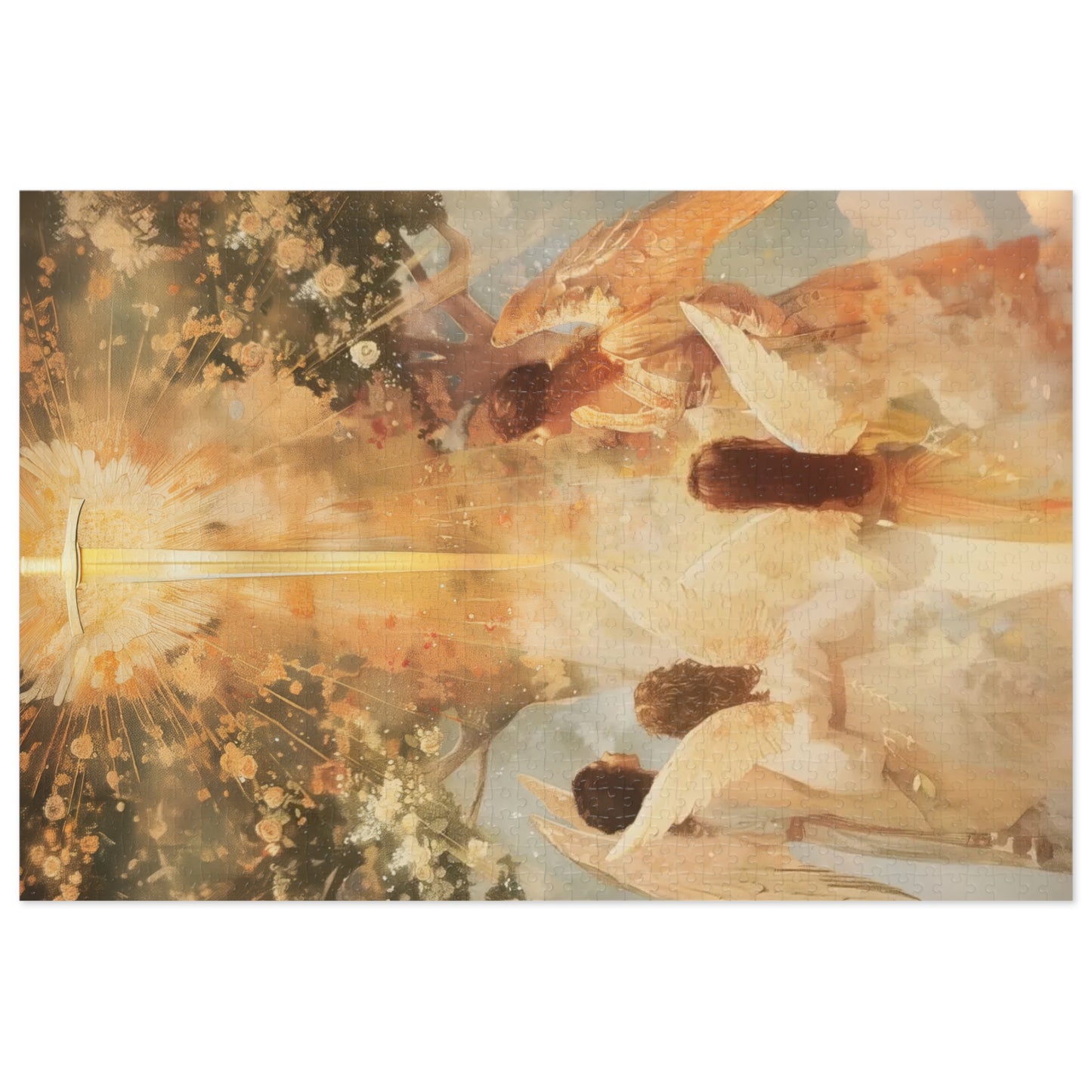 The Watchers of the First Dawn - Guardians of Eden - Puzzle & Keepsake Tin - Religious Jigsaw Puzzle (30, 110, 252, 500,1000-Piece)