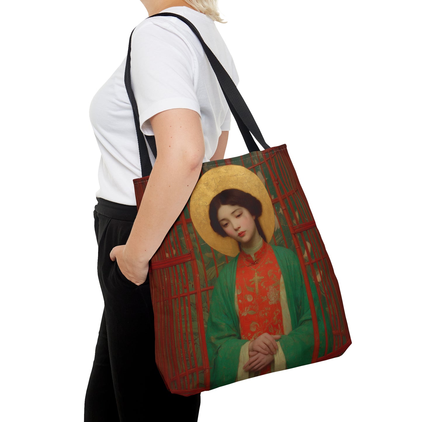 Saint Agnes Tsao Kou Ying - Tote Bag - Large Medium Small Faith Art Bag - Bible Study Faith Purse - Double Sided