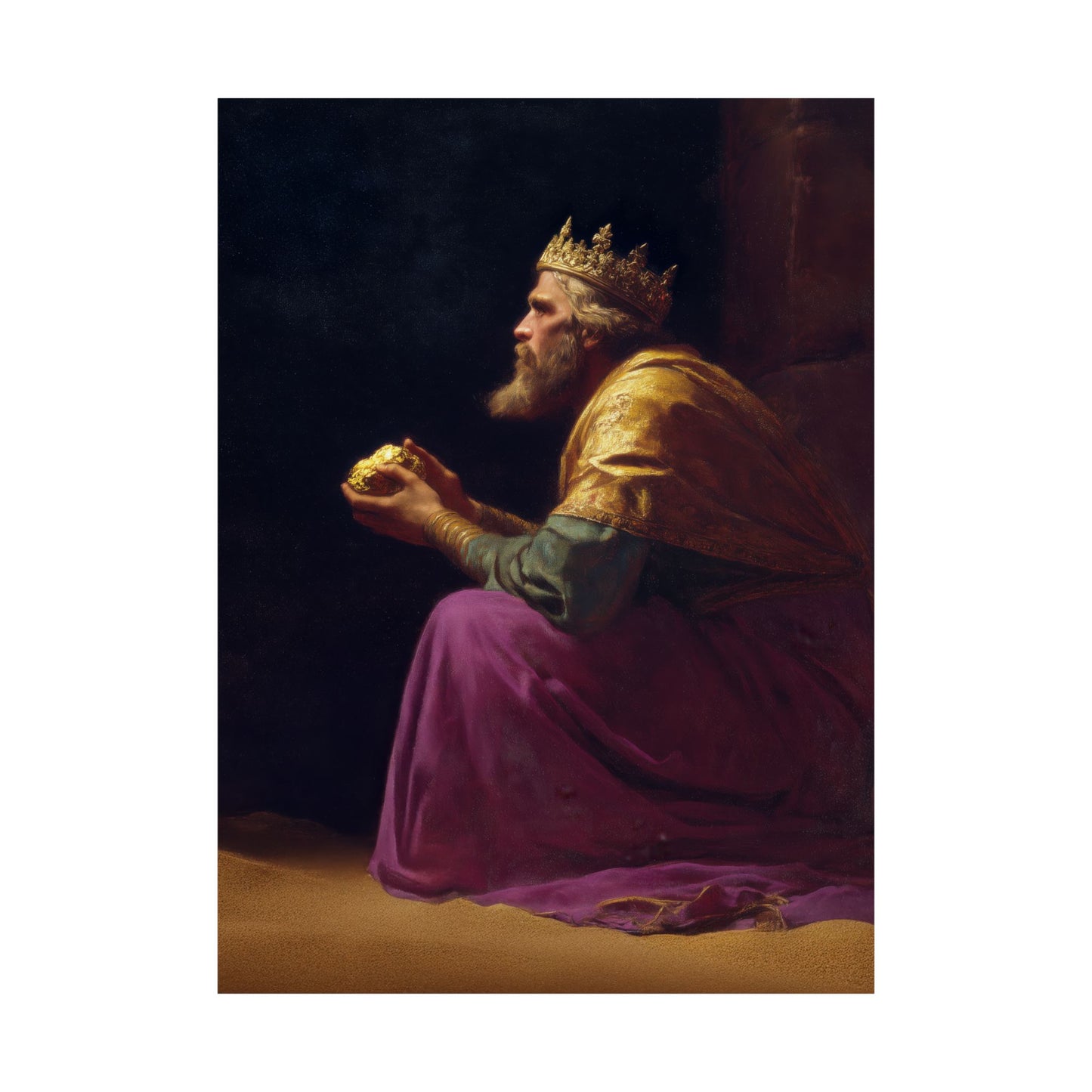 Melchior and the Gift Fit for a King - 3 Wise Men - Sanctified Souls Print - Multiple Sizes - Premium Matte Vertical Posters