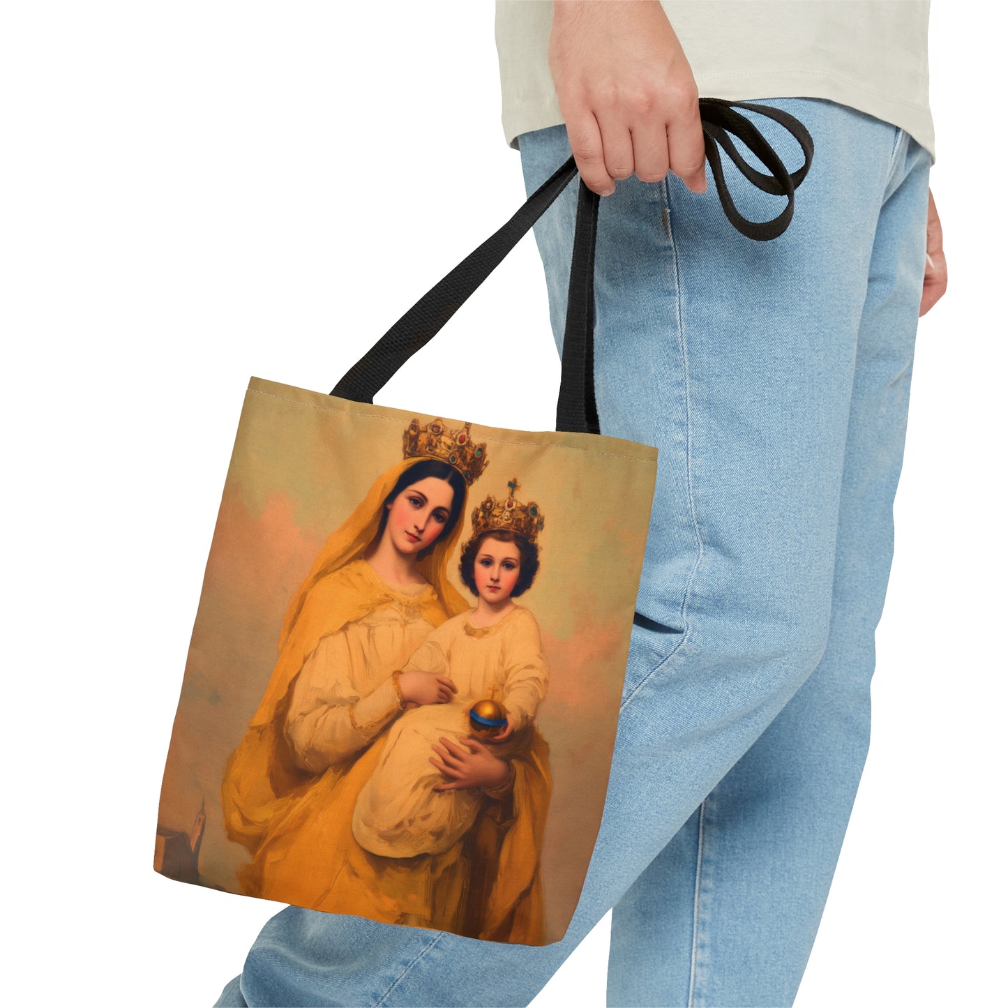Our Lady of Prompt Succor - Tote Bag - Large Medium Small Faith Art Bag - Re usable Tote Purse - Double Sided