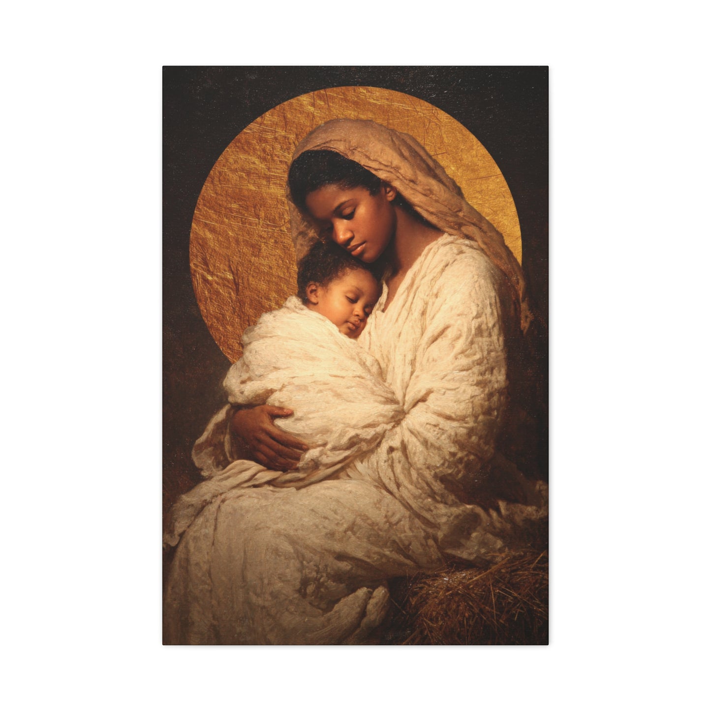Our Lady of the Manger - Mother Mary and the Christ Child - Gallery Wrapped Canvas - Print - Religious Art for your Home - Catholic