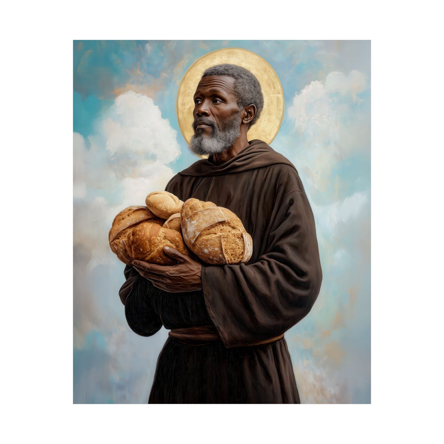 Saint Benedict the Moor  - Sanctified Souls Print - Multiple Sizes - Premium Matte Vertical Posters - Catholic Fine Art Print