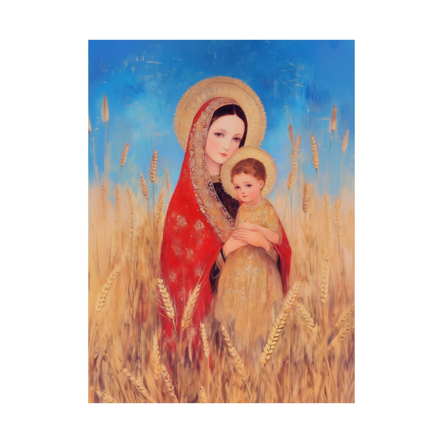 Our Lady of the Harvest - Sanctified Souls Print - Multiple Sizes - Premium Posters - Catholic Art - Christian Home