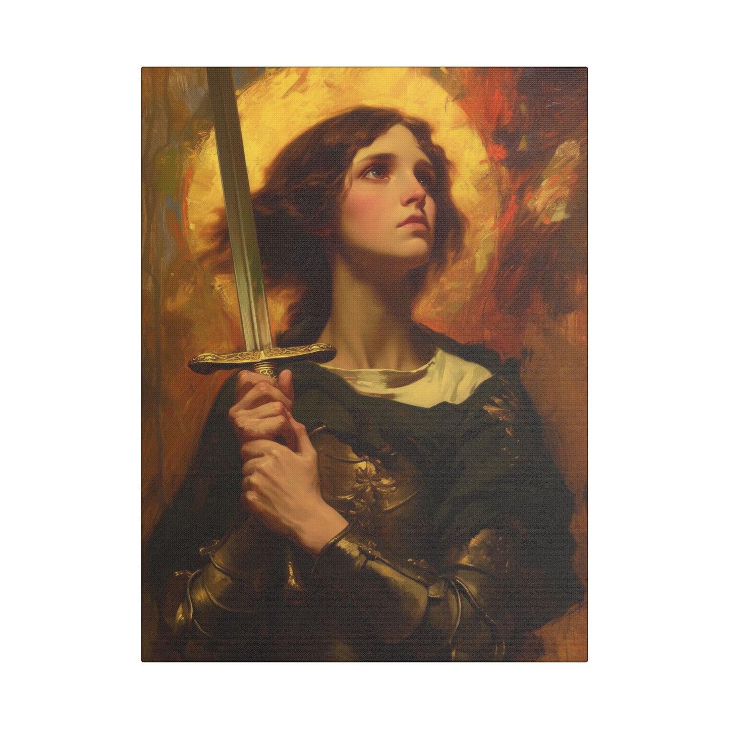 Portrait of Saint Joan of Arc - Museum Wrapped Canvas - Sanctified Souls Print - Religious Art for your Home