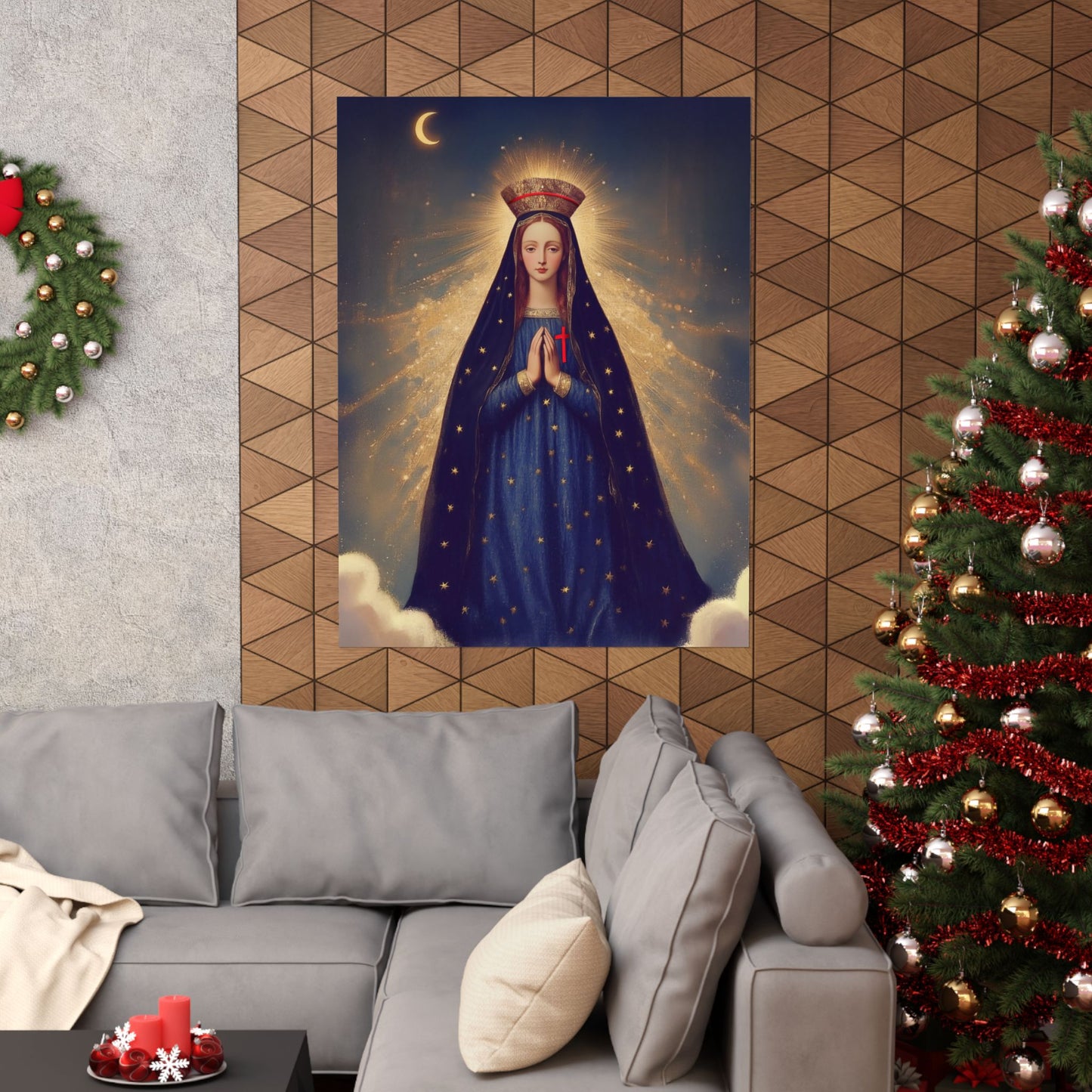 Our Lady of Pontmain -  Sanctified Souls Print - Multiple Sizes - Premium Posters - Catholic Art - Christian Home - Mother Mary Art
