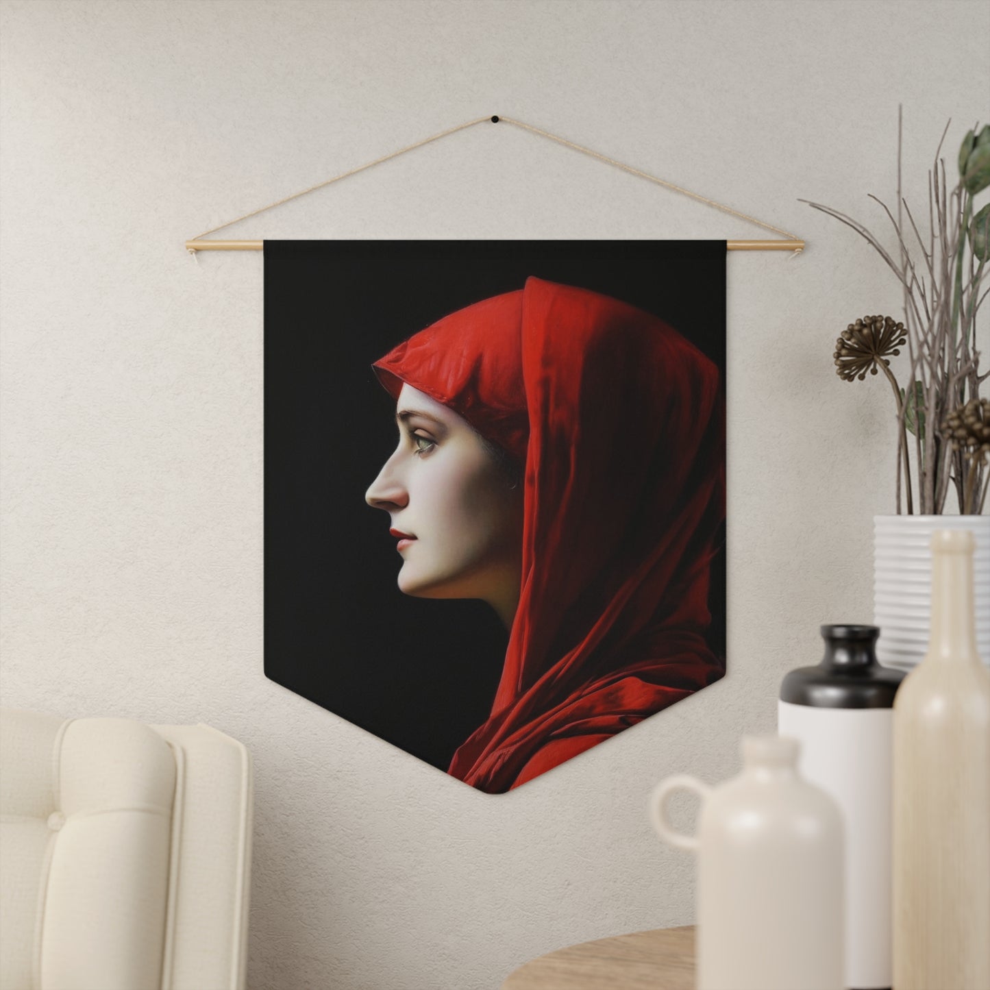 Saint Fabiola Pennant / Banner / Wall Hanging - Prayer room art - Catholic Home Art - Large Saint Art for your home - 18" x 21"
