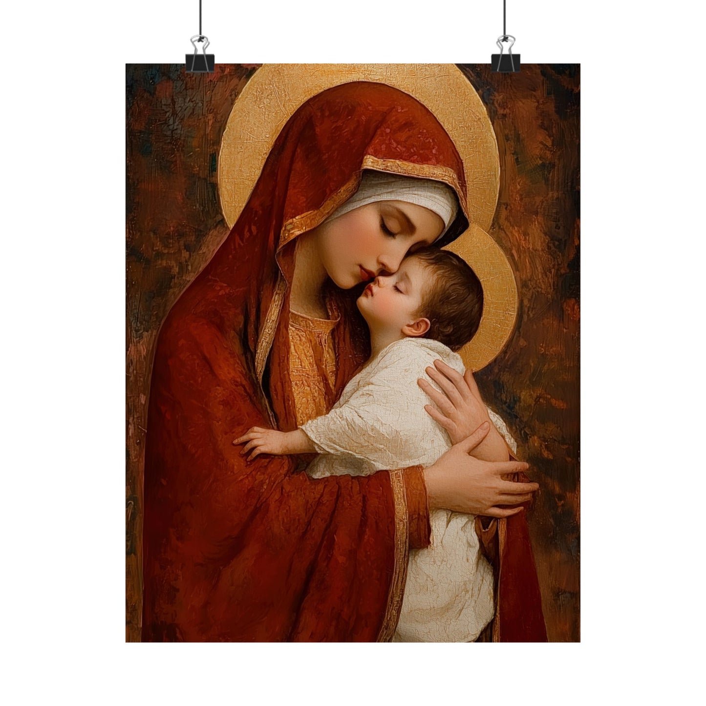 Our Lady of Tenderness - Mother Mary and the Christ Child - Marian Art - Sanctified Souls Print - Multiple Sizes - Premium Vertical Posters