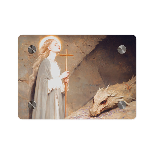 Saint Margaret of Antioch Wall Art Panel - Ready to Hang Acrylic Print - Catholic Saint Art - Patron Saint Print - No Frame needed