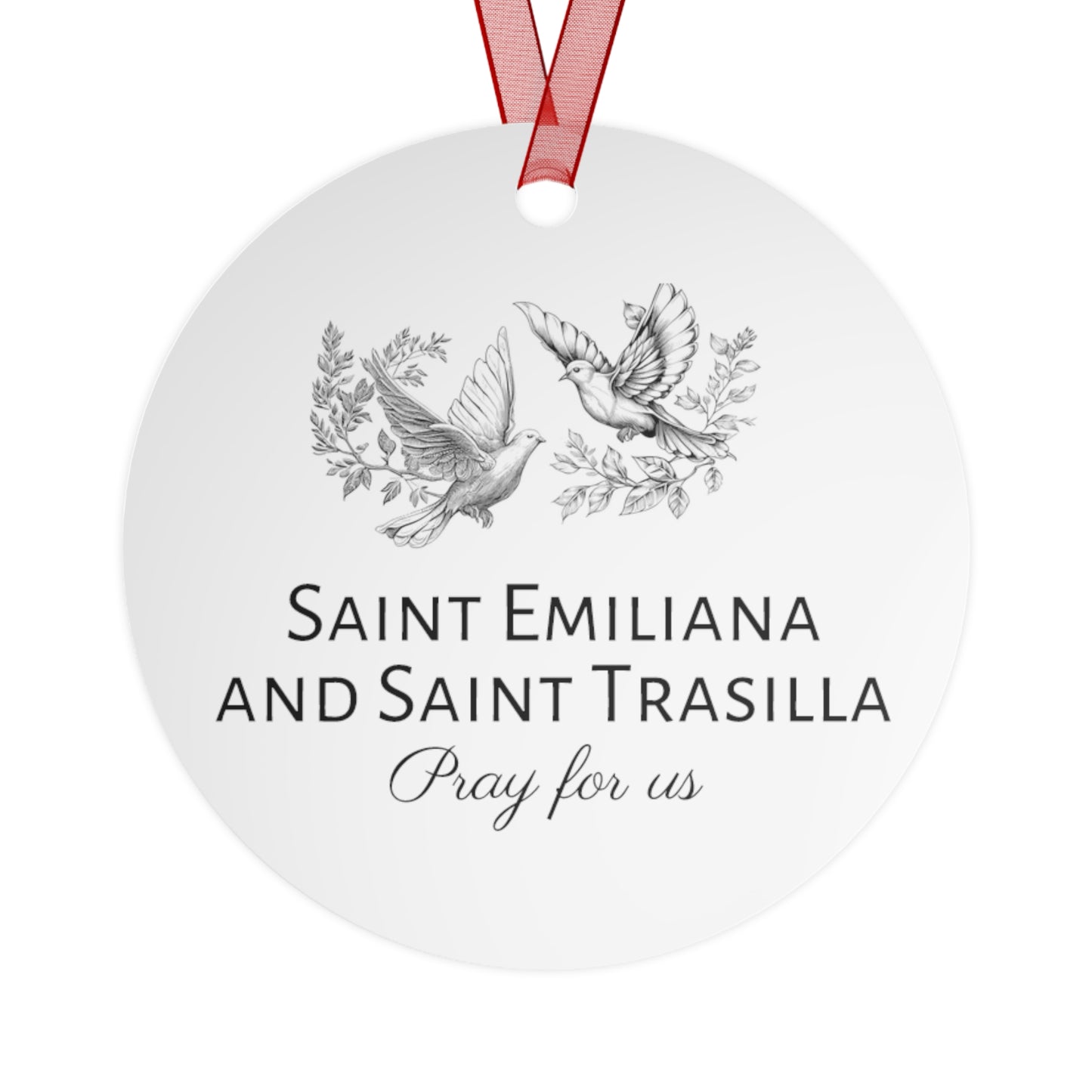 Saints Emiliana and Trasilla Ornament - Religious Holiday Christmas Ornament and Keepsake - Double sided Keepsake Religious Ornament
