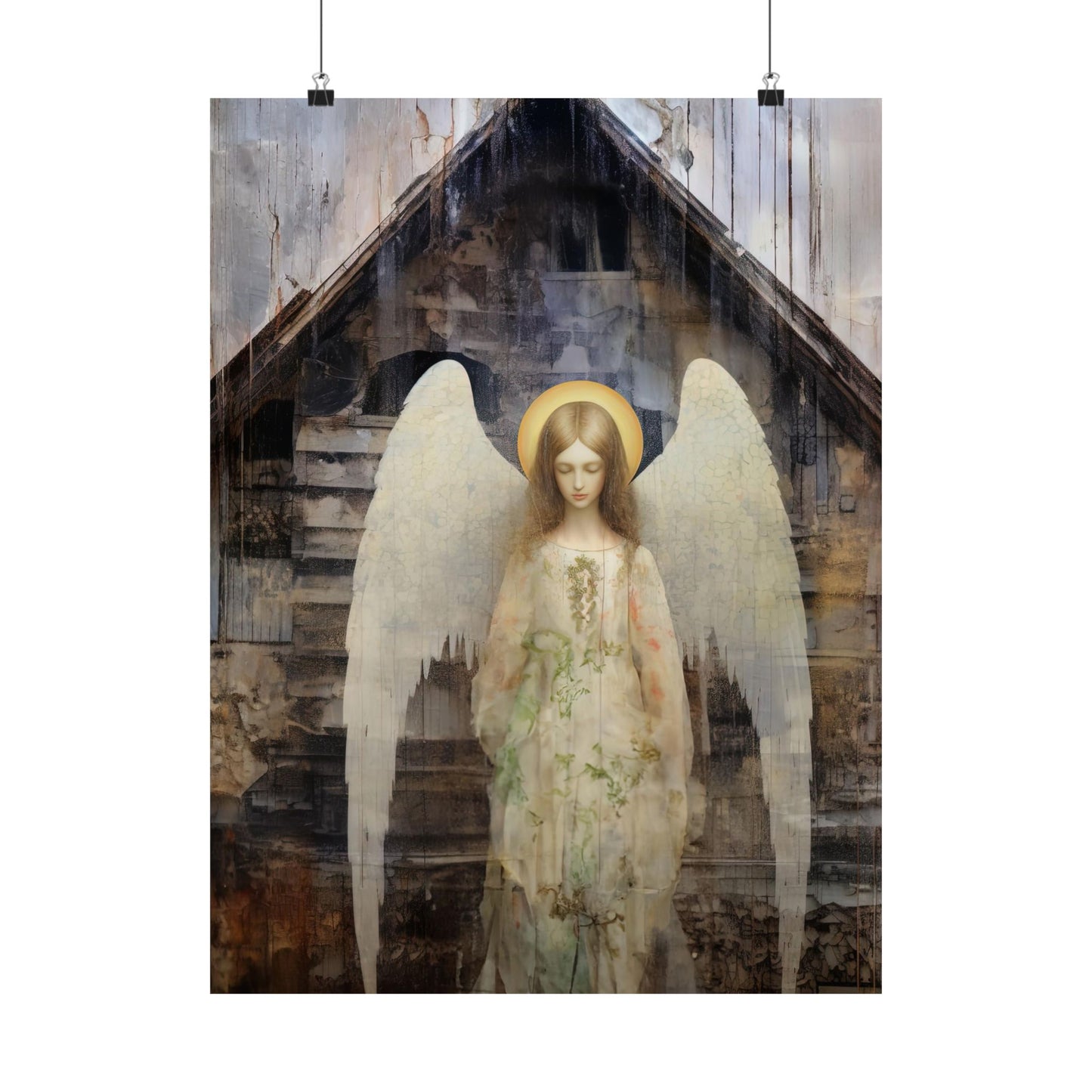 The Unseen Protector - Sanctified Souls Print - Multiple Sizes - Premium Matte Vertical Poster - Guardian Angel