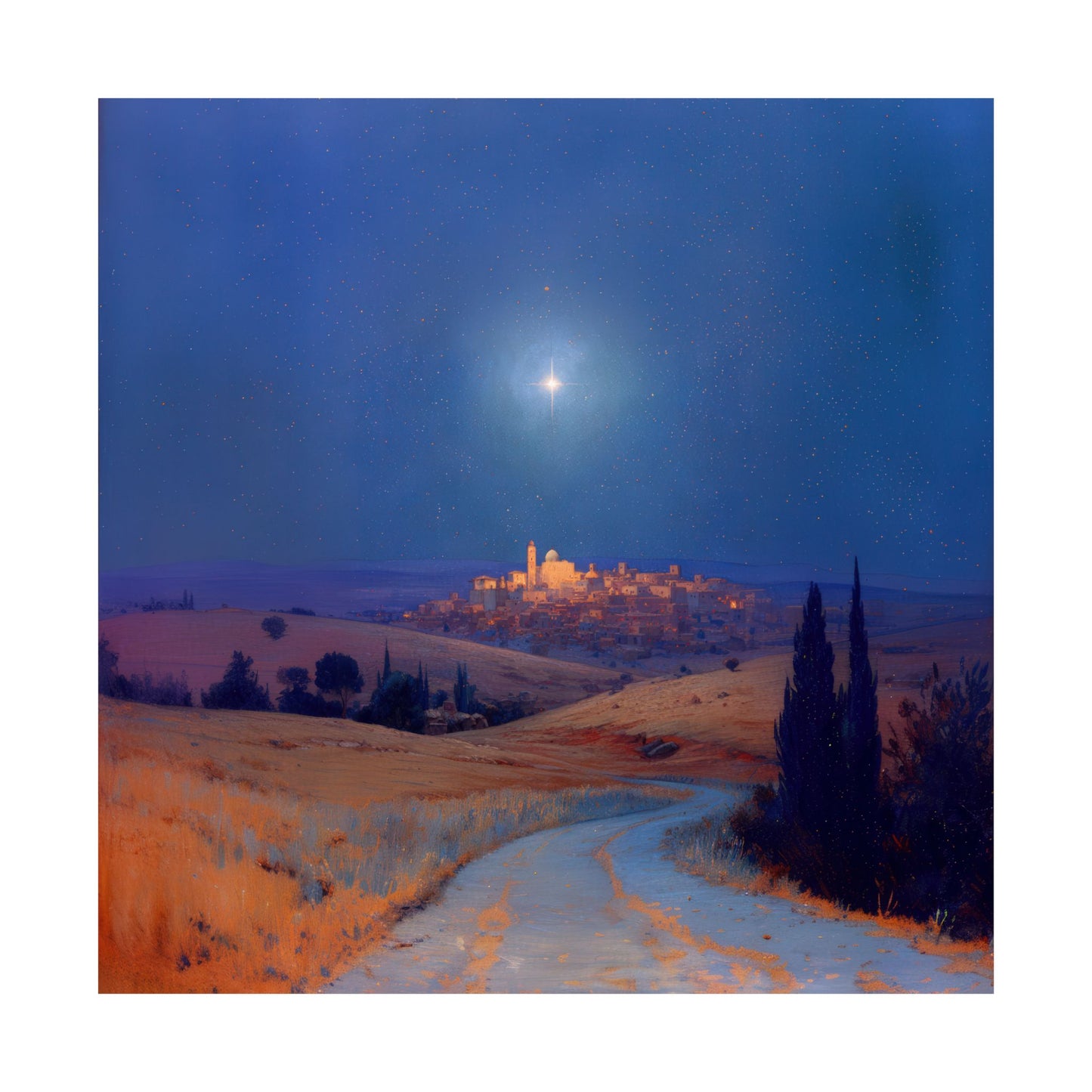 Bethlehem Wrapped in the Light of His Coming - Sanctified Souls Print - Multiple Sizes - Premium Matte Vertical Posters