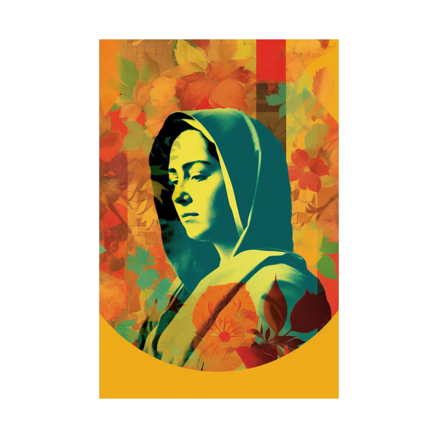 Mary The Blessed Virgin - Sanctified Souls Print - Multiple Sizes - Premium Matte Vertical Poster - Pop Surreal Lowbrow Art Style