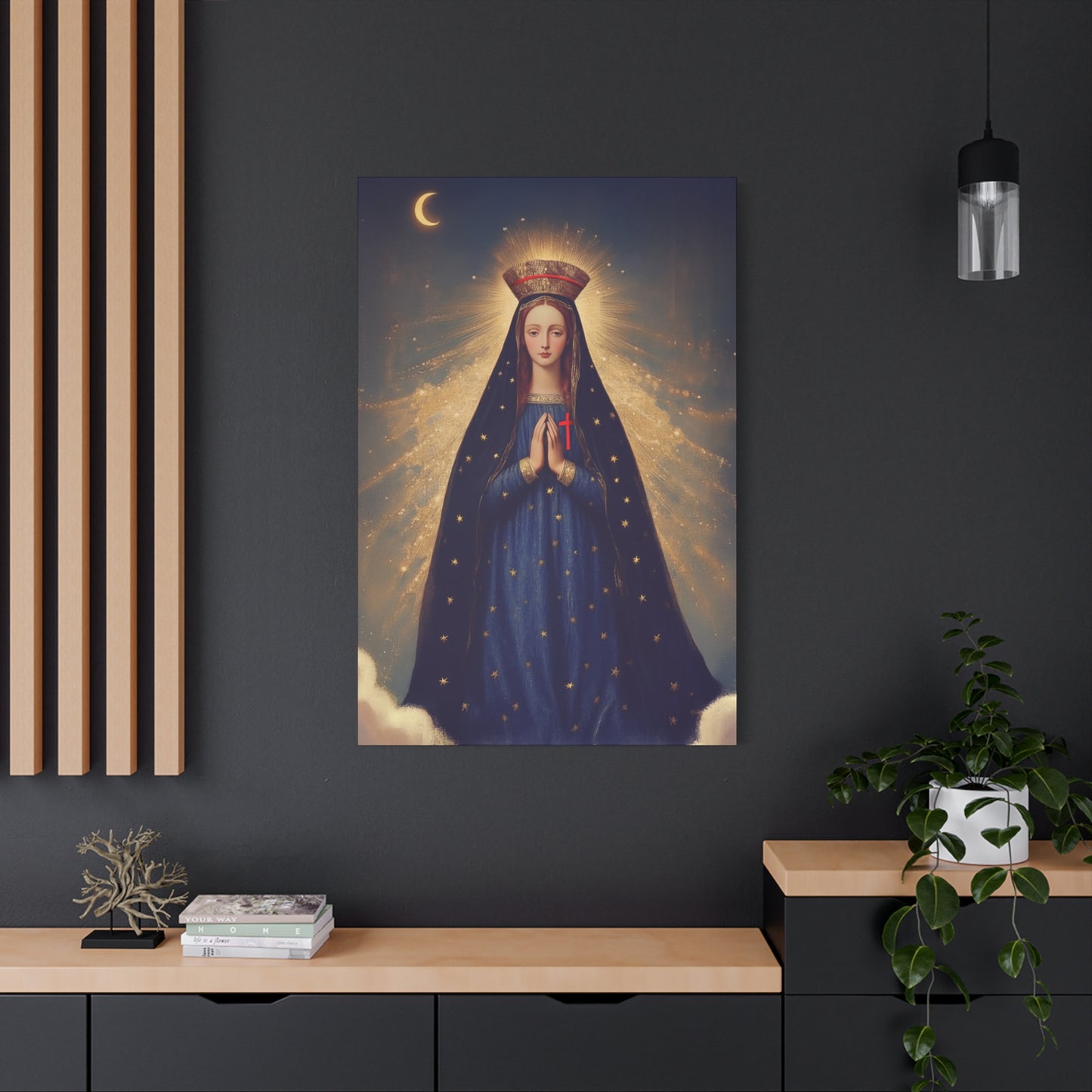 Our Lady of Pontmain - Multiple Sizes - Catholic Home art - Museum Wrapped Canvas - Sanctified Souls Print - Mother Mary Art