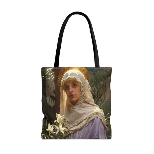 Saint Adele Tote Bag - Large Medium Small Faith Art Bag - Re usable Tote Purse - Double Sided - Catholic Art Bag