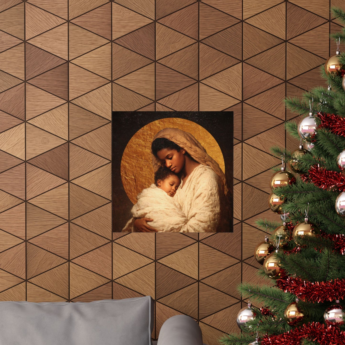 Our Lady of the Manger - Mother Mary and the Christ Child - Sanctified Souls Print - Multiple Sizes - Premium Matte Vertical Posters