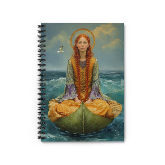Saint Ia of Cornwall - Sanctified Souls Art - Religious Based Notebook - Spiral Notebook - Ruled Line