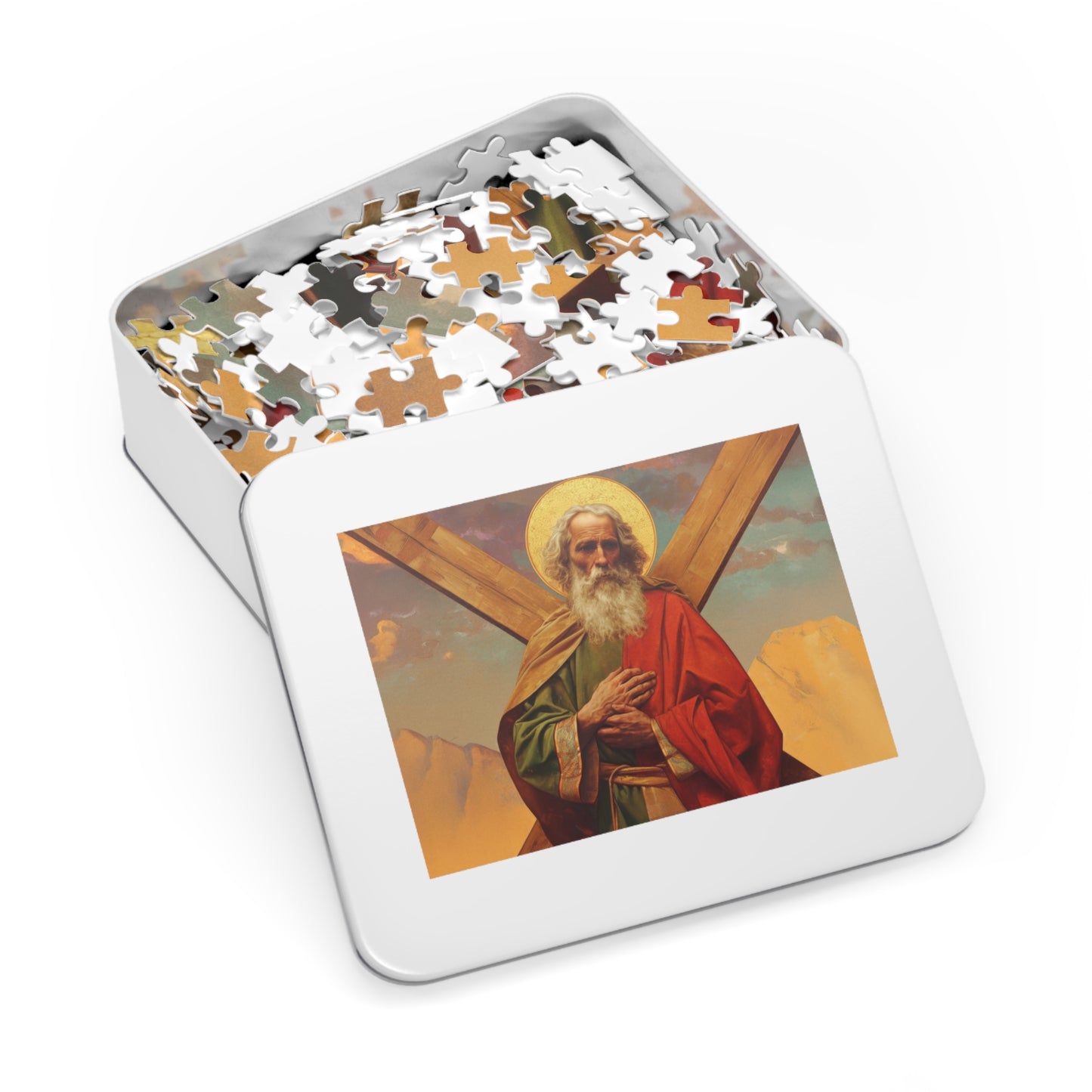 Saint Andrew the Apostle - - Puzzle and Keepsake Tin - Religious Jigsaw Puzzle (30, 110, 252, 500,1000-Piece) - Religious Puzzle