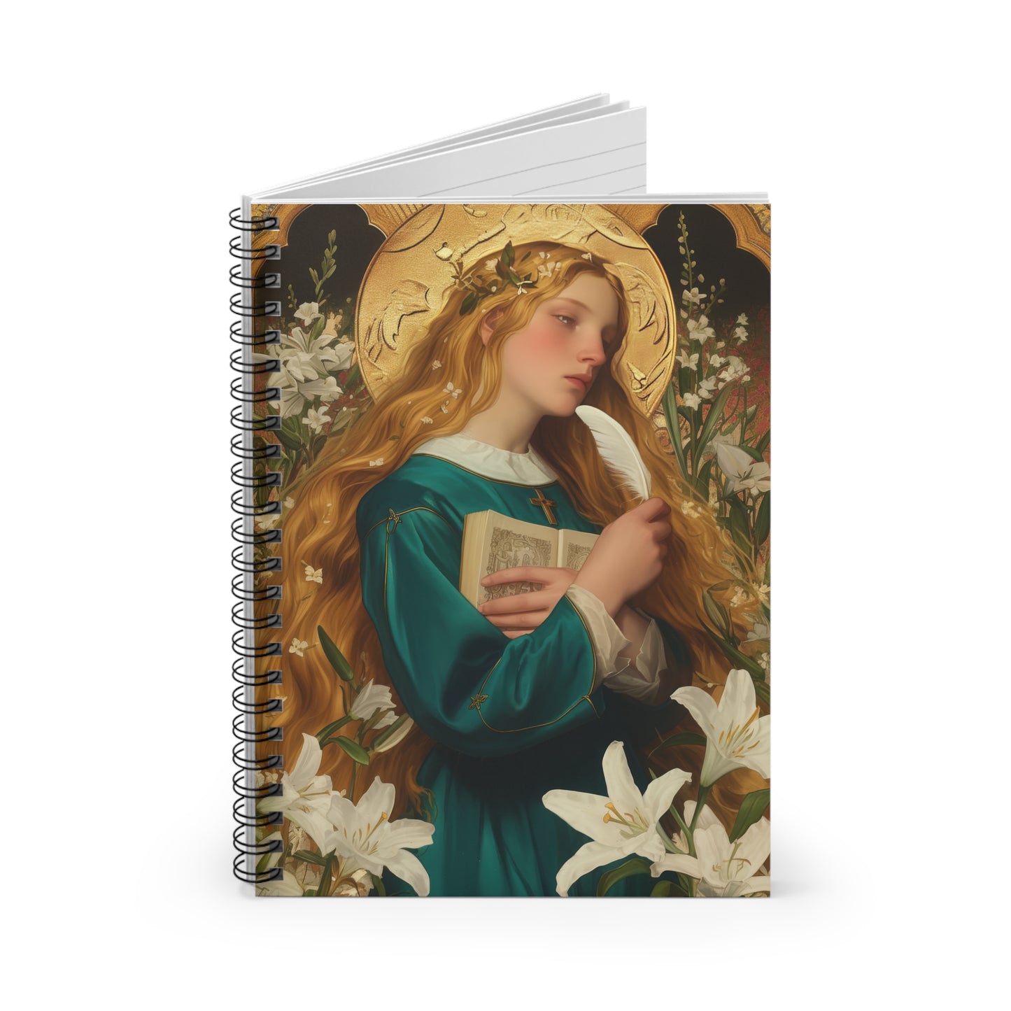 Saint Petronilla - Sanctified Souls Art - Religious - Spiral Notebook - Ruled Line - Catholic Religious art present gift -  Journal