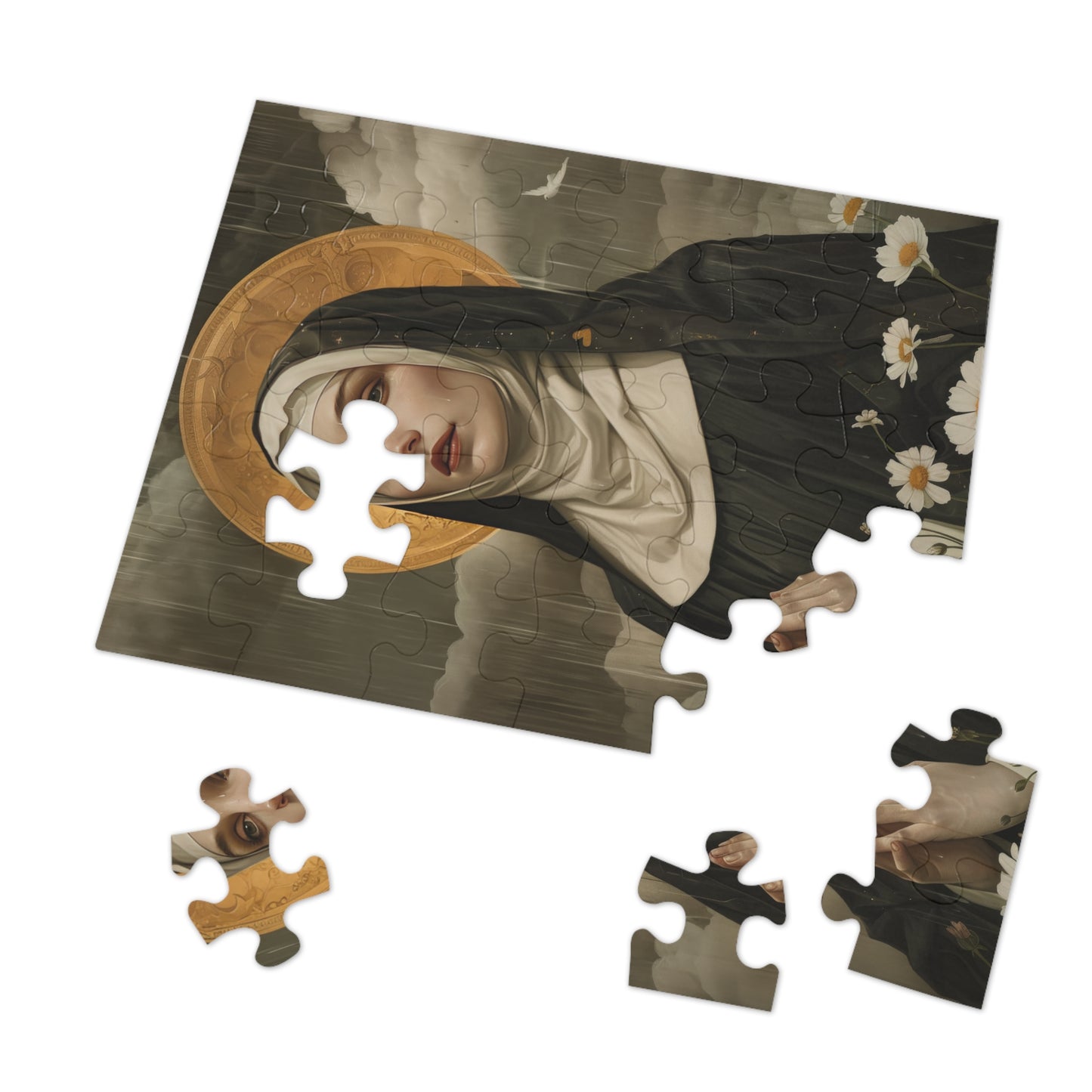Saint Scholastica - Puzzle and Keepsake Tin - Religious Jigsaw Puzzle (30, 110, 252, 500,1000-Piece) - Religious Puzzle