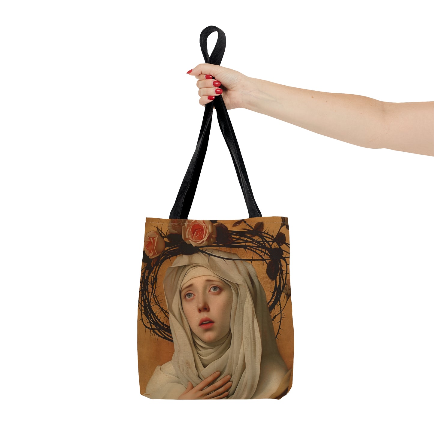 Saint Catherine de Ricci Tote Bag - Large Medium Small Faith Art Bag - Catholic Faith Art purse - Double Sided