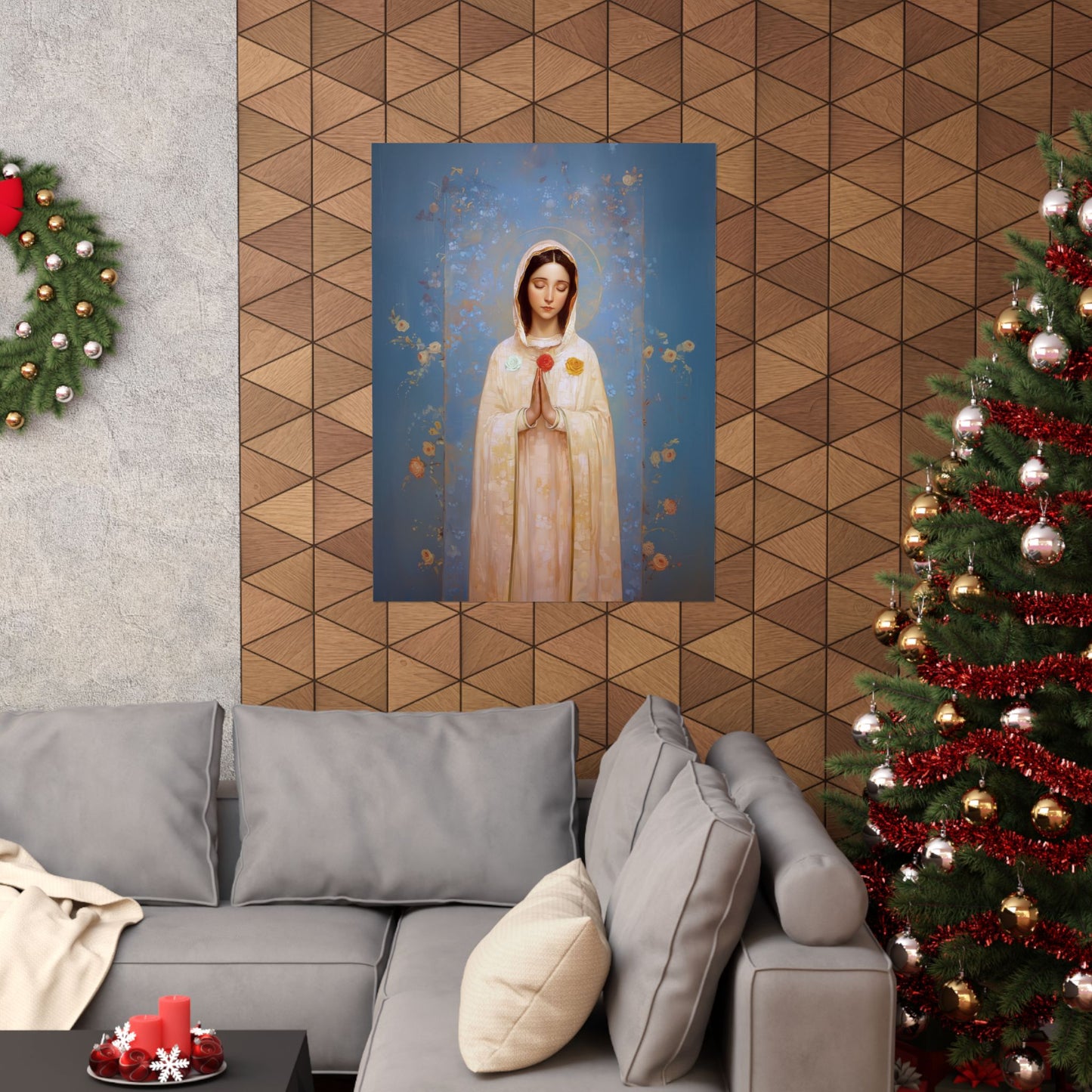 Rosa Mystica - Mystical Rose - Mother Mary - Marian Art - Sanctified Souls Print - Multiple Sizes - Premium Vertical Posters
