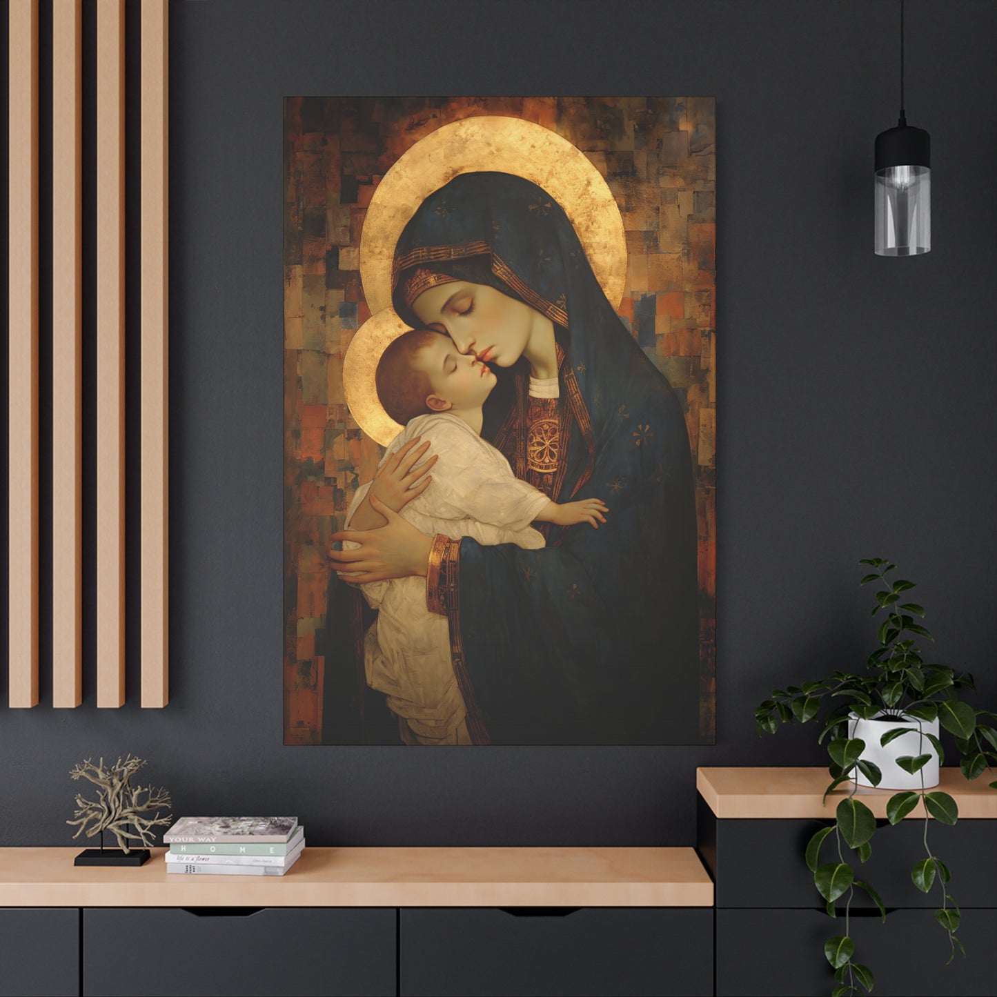 Mother of Mercy - Museum Wrapped Canvas - Sanctified Souls Print - Religious Art for your Home - The Virgin Mary and The Christ Child