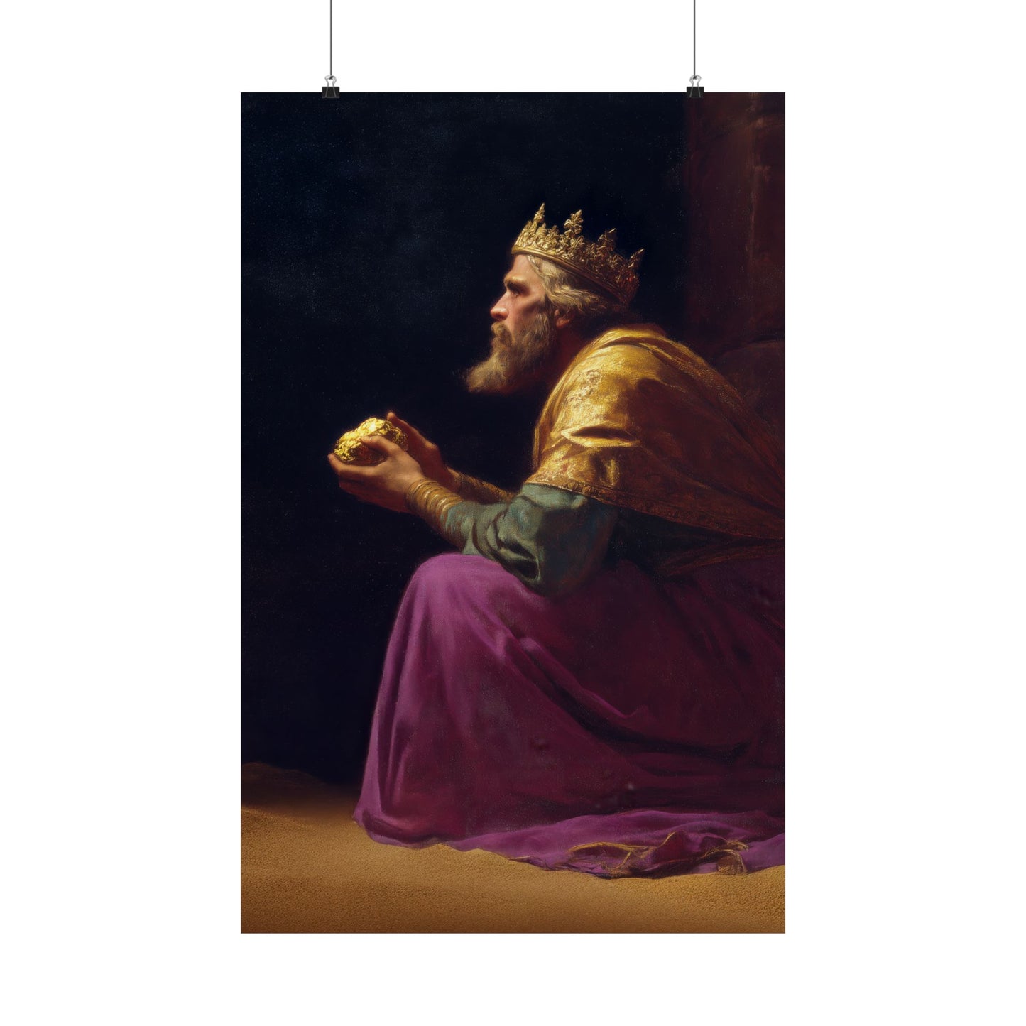 Melchior and the Gift Fit for a King - 3 Wise Men - Sanctified Souls Print - Multiple Sizes - Premium Matte Vertical Posters