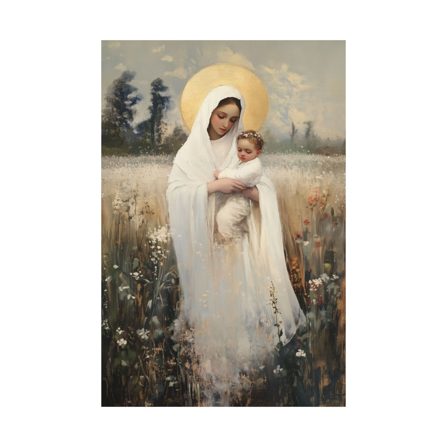 Our Lady of the Prairie - Sanctified Souls Print - Multiple Sizes - Premium Posters - Catholic Art - Christian Home
