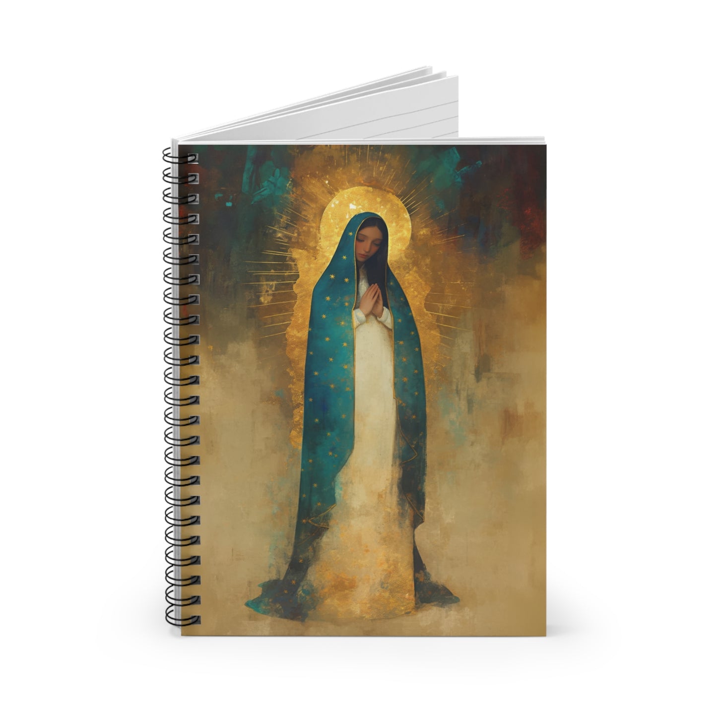 Flower of the new World - Our Lady of Guadalupe - Sanctified Souls Art - Religious Based Notebook - Spiral Notebook - Ruled Line